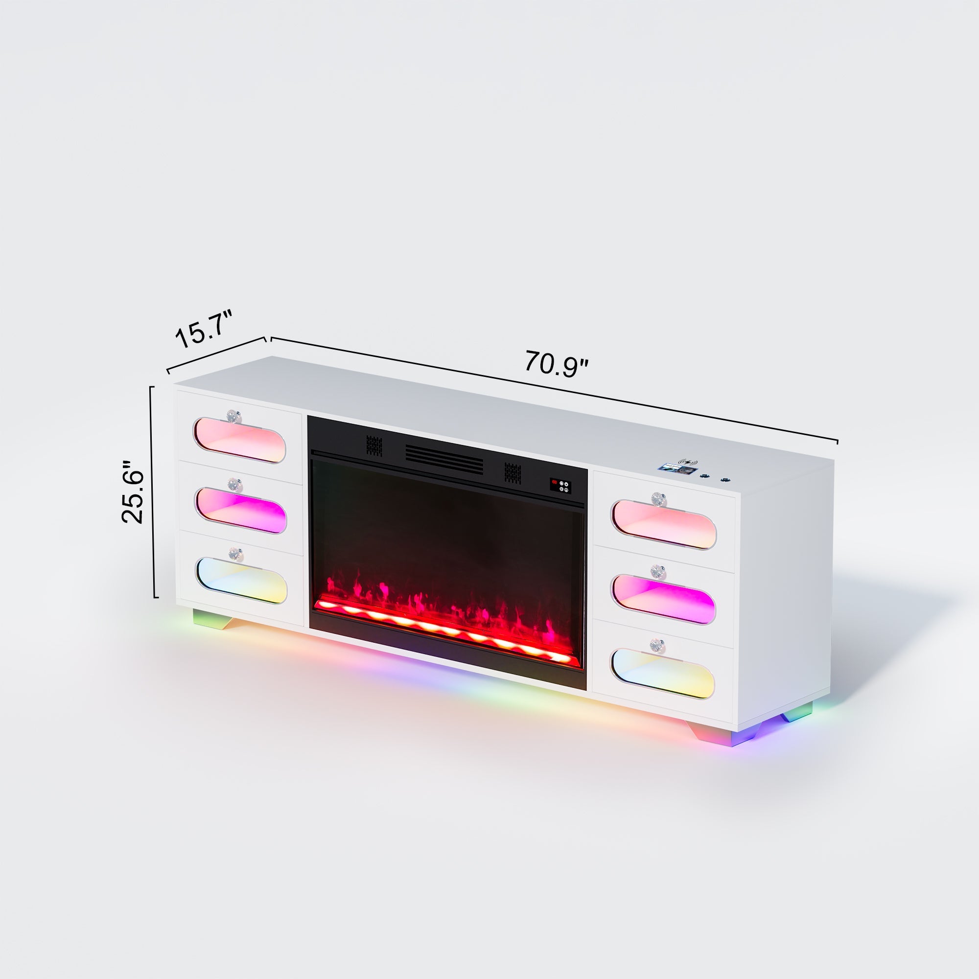 SOFIA Fully Assembled 70" TV Stand Fireplace