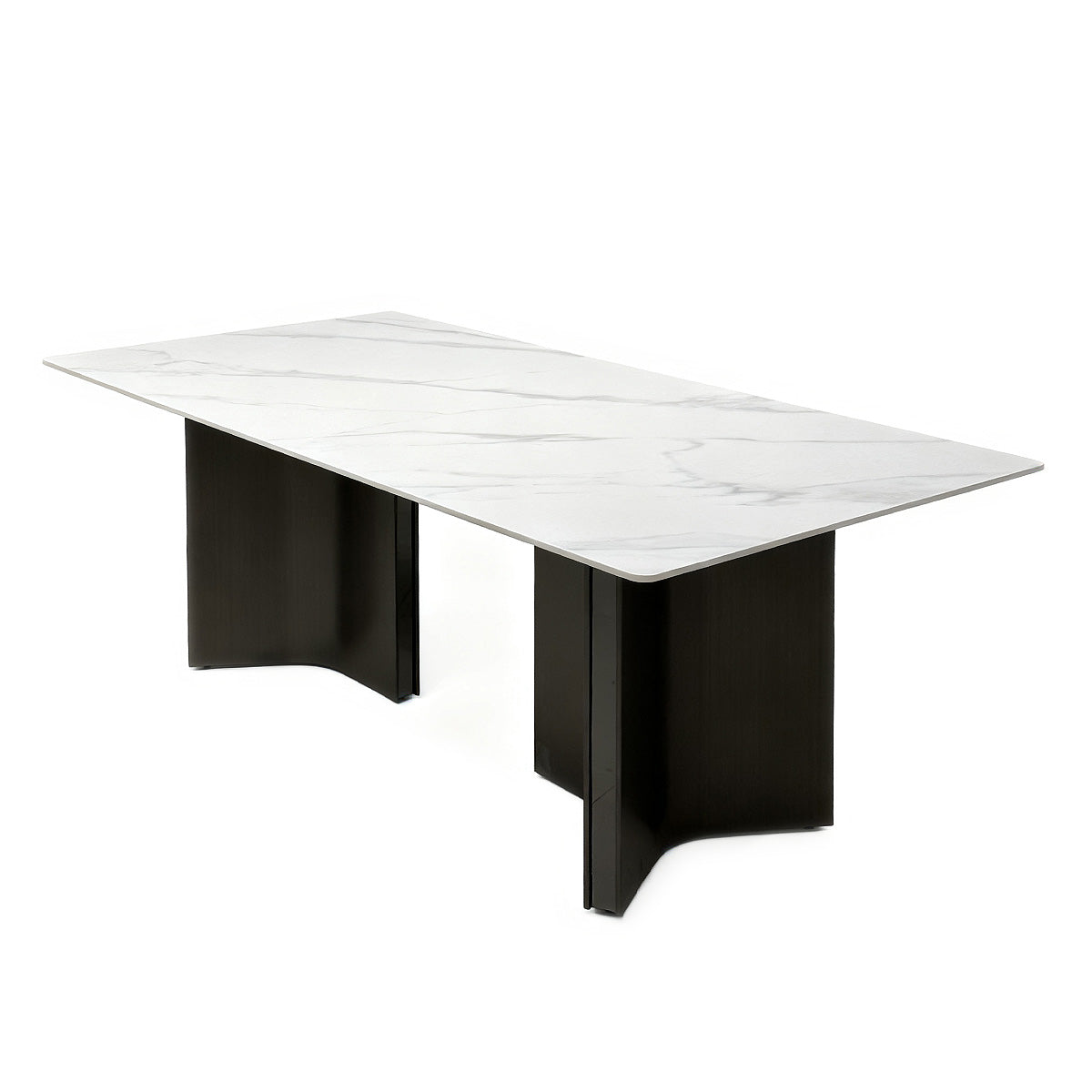 Rock plate dining table(Bright Light Snow Mountain Stone)