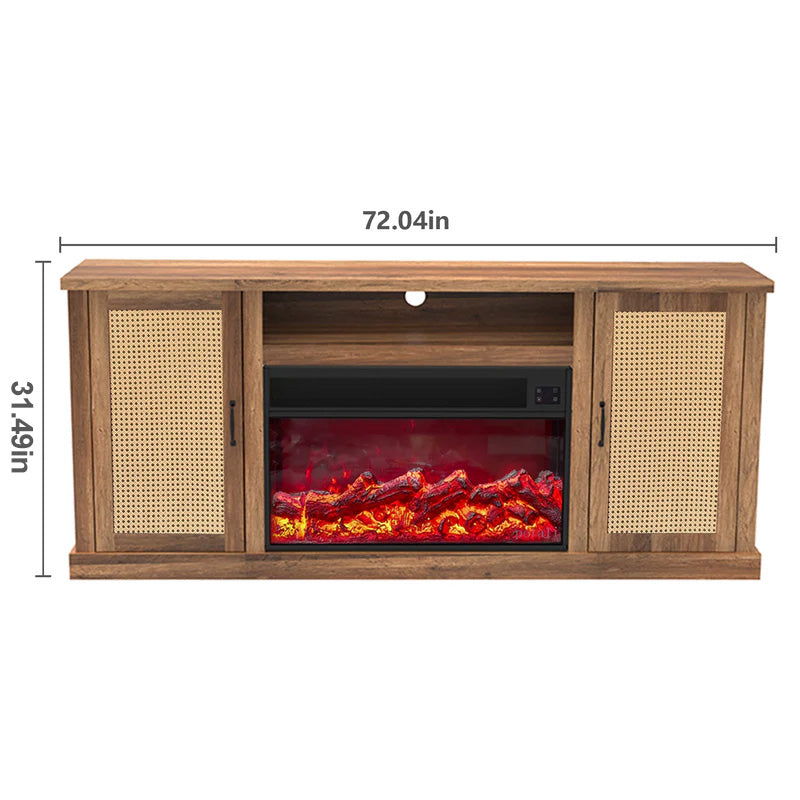 Fully Assembled 72" TV stand with an electronic fireplace (HZ02)