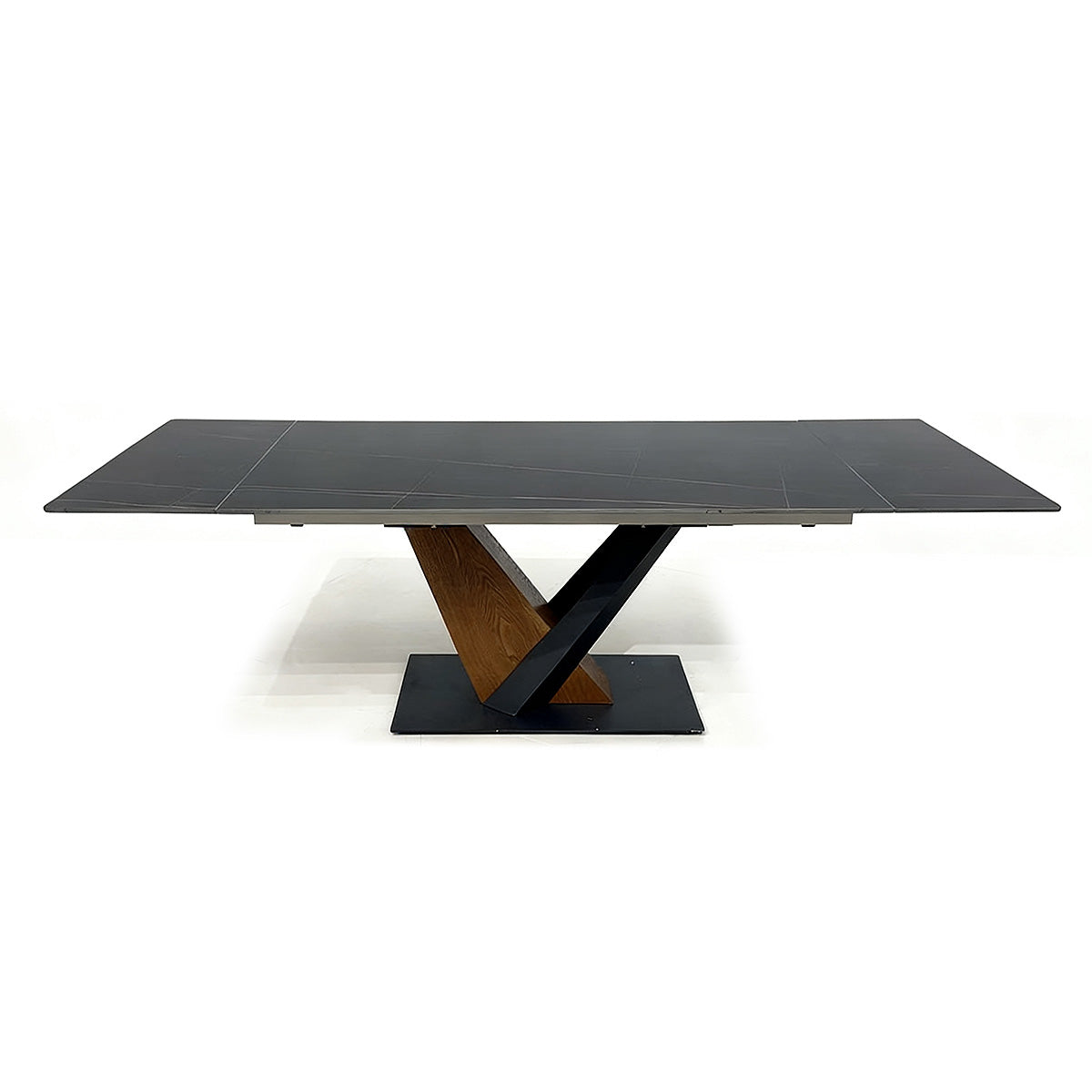 Rock plate functional dining table(Lauren Black Gold)