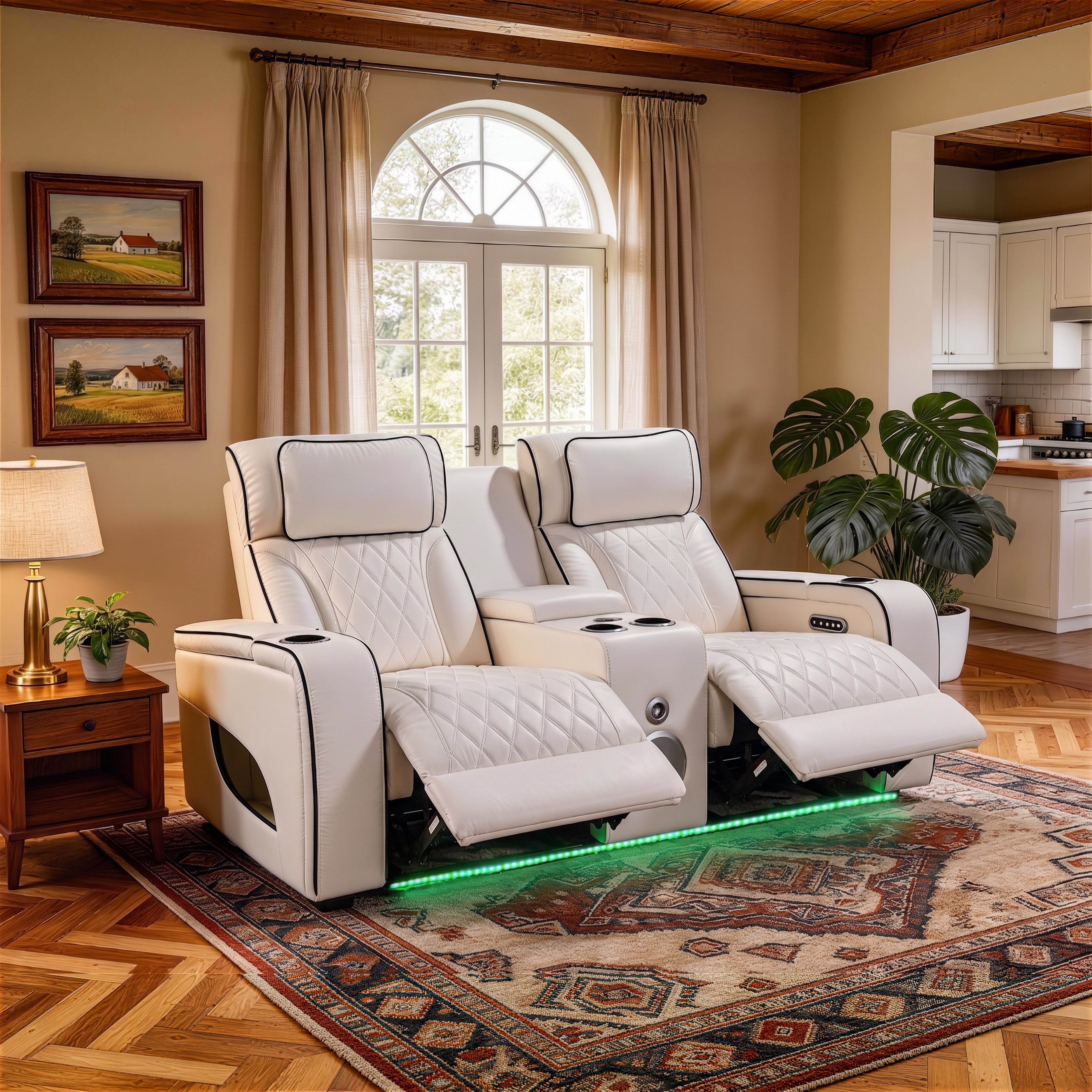 Jessie White Power Recliner 2-seater Loveseat