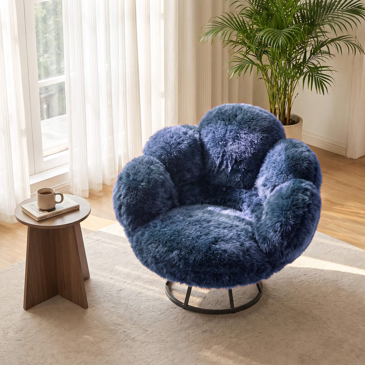 Modern Bear Claw Velvet Lounge Accent Chair