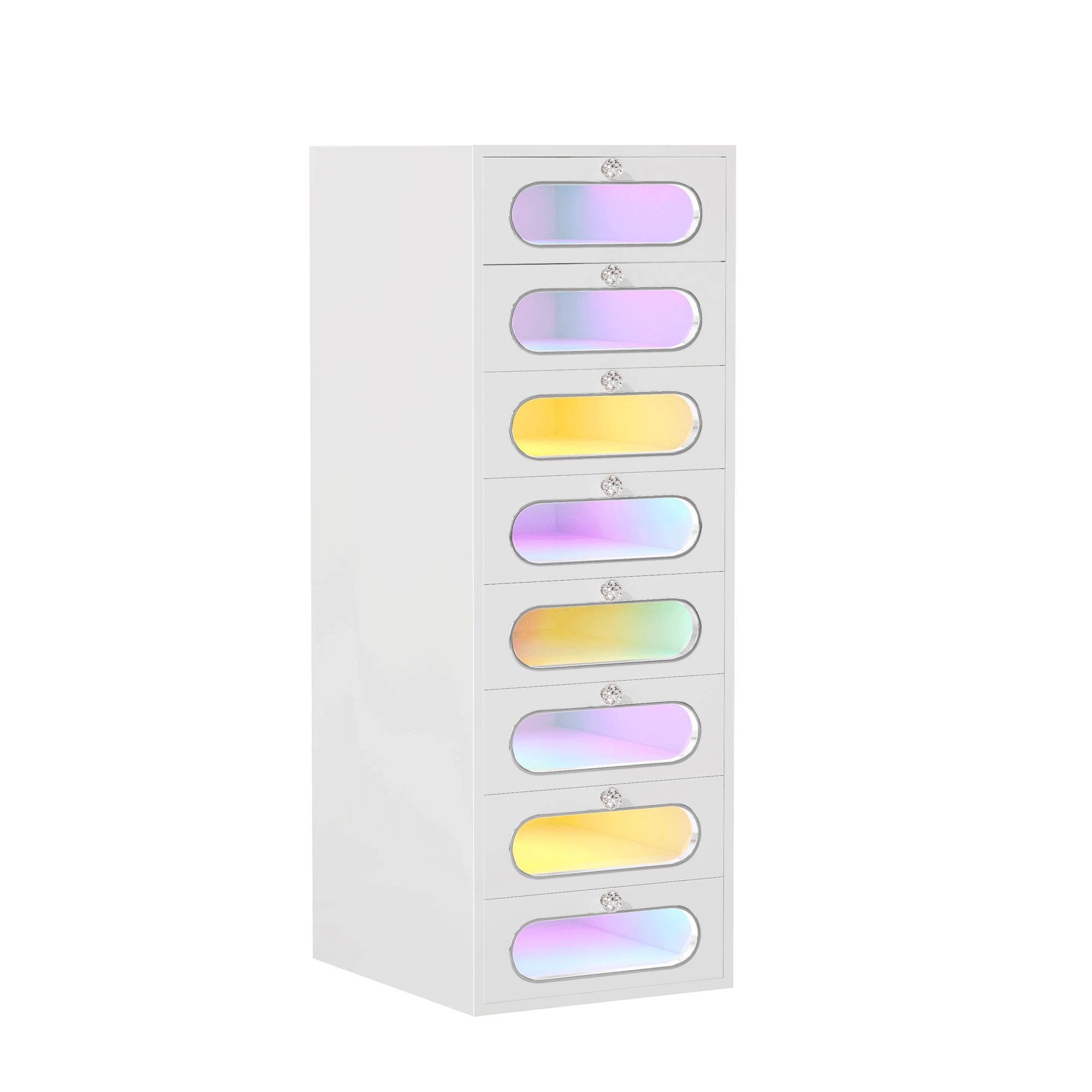 VANITII Priscilla Makeup Vanity Storage Chest Unit with 8 Drawers