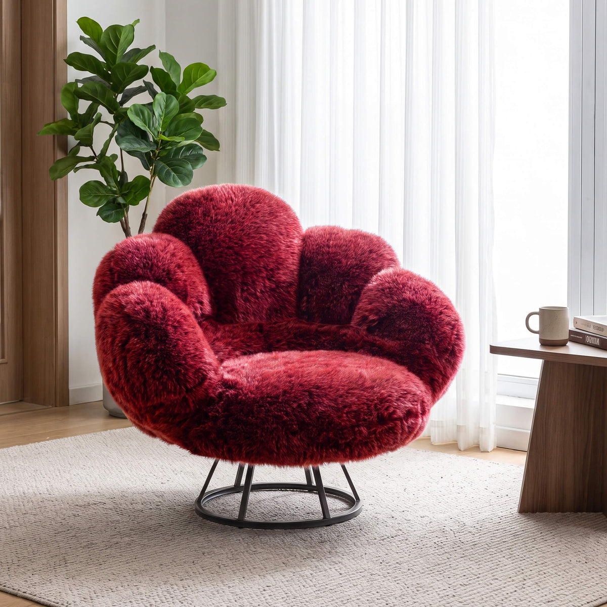 Modern Bear Claw Velvet Lounge Accent Chair