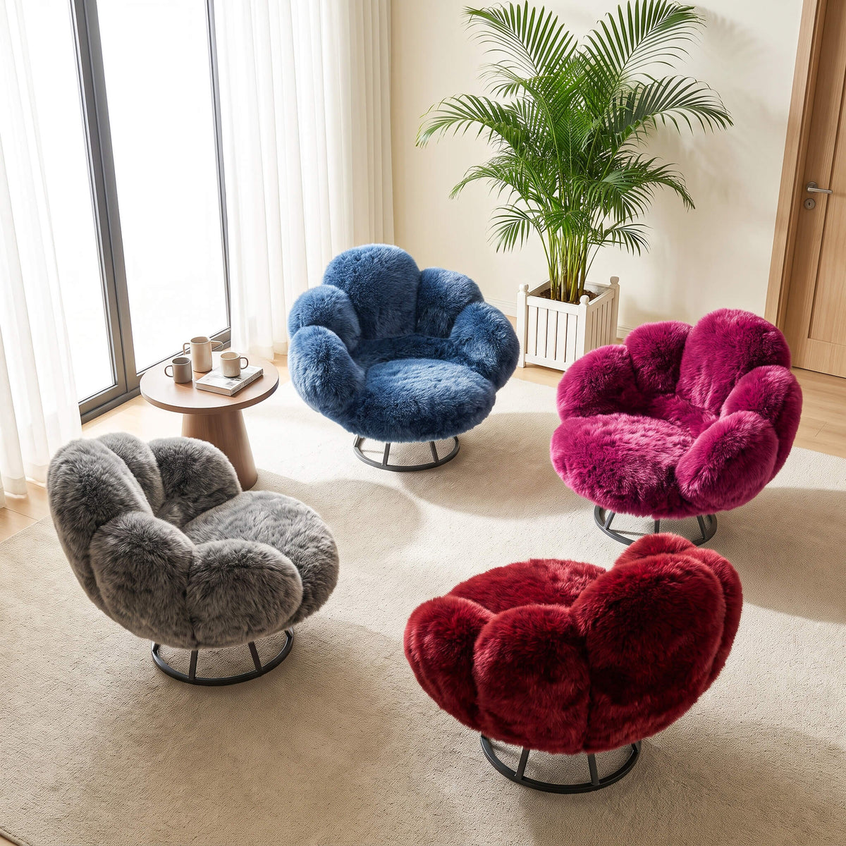 Modern Bear Claw Velvet Lounge Accent Chair