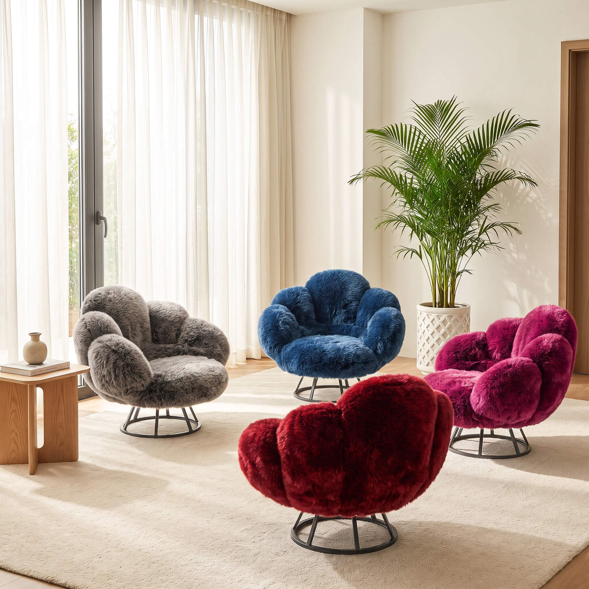 Modern Bear Claw Velvet Lounge Accent Chair