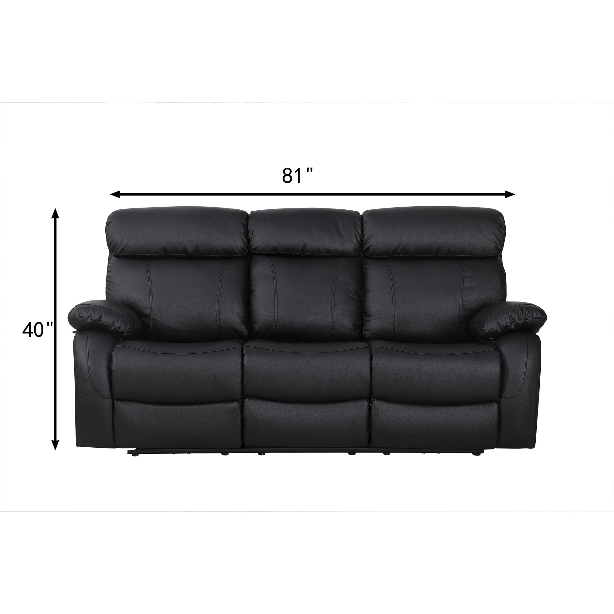 Power Recliner Sofa MR2041W Black
