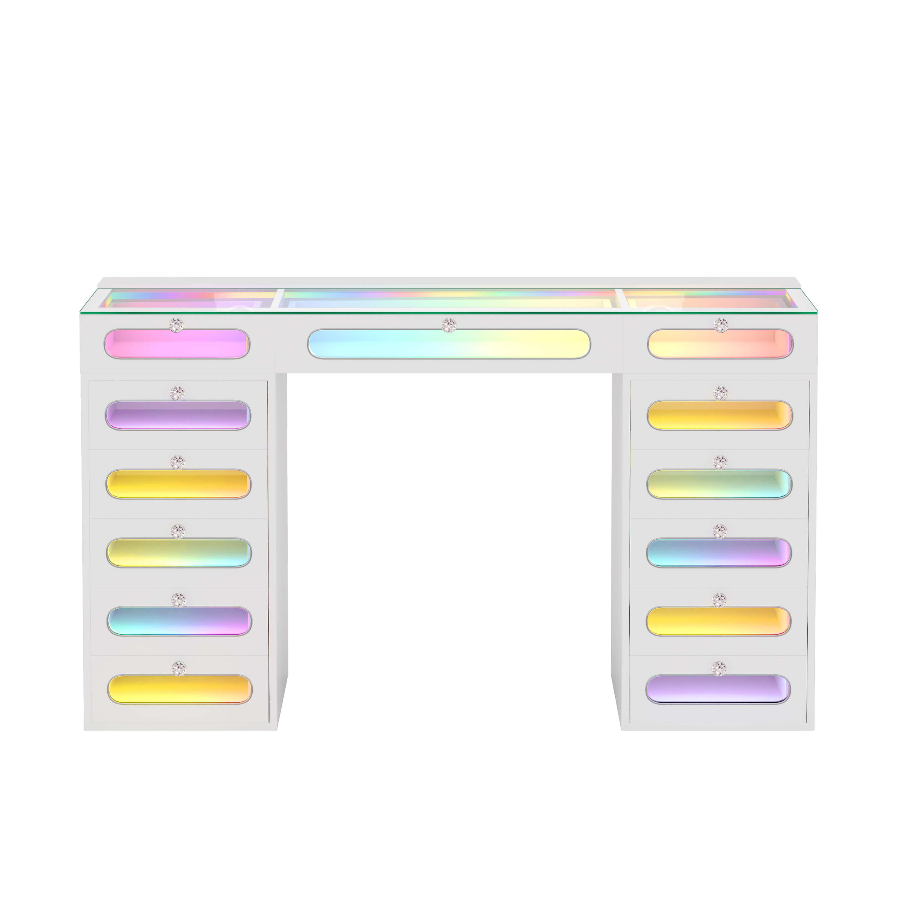 VANITII Priscilla Vanity Desk With 13 Storage Drawers
