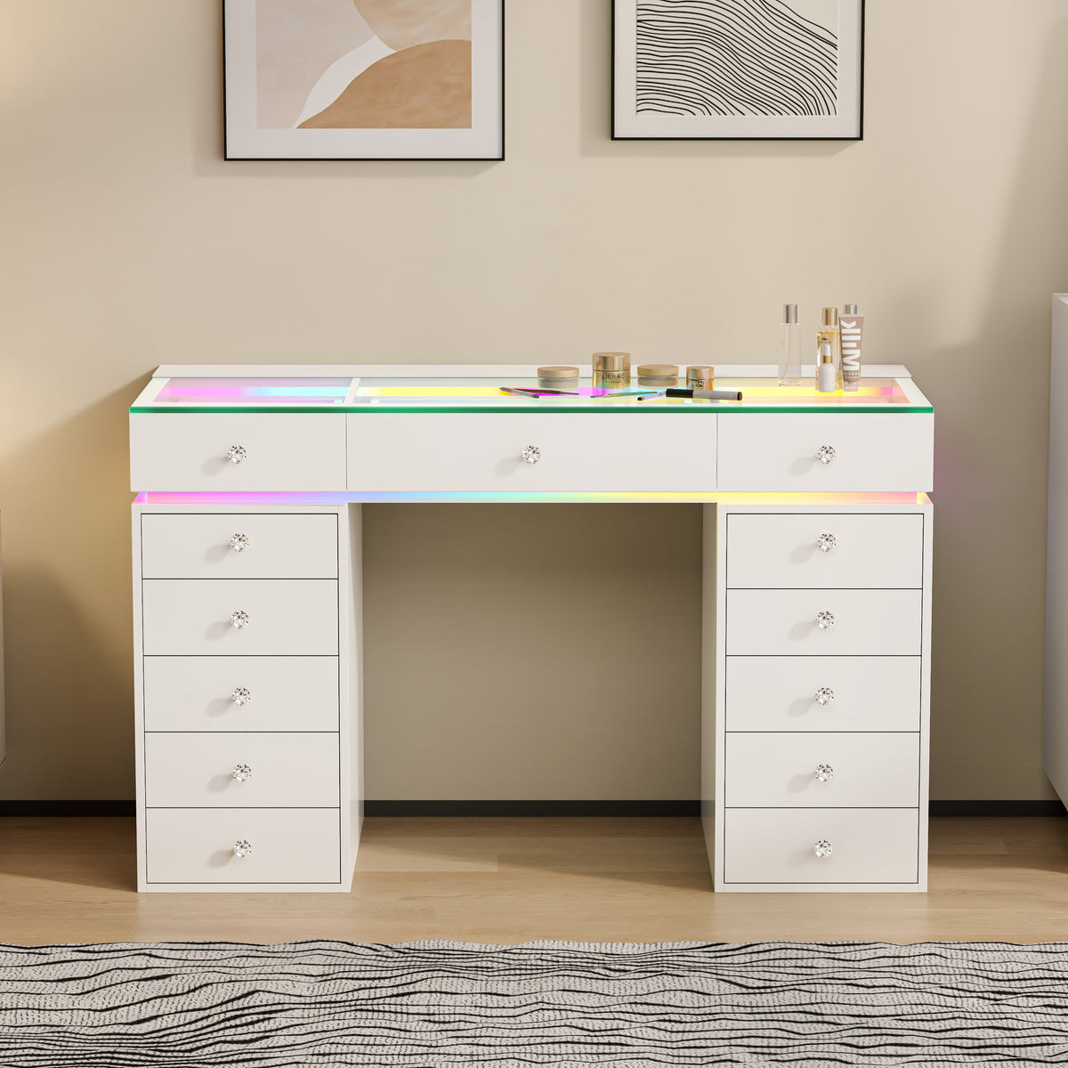 VANITII Mini Eva Vanity Desk-13 Storage Drawers