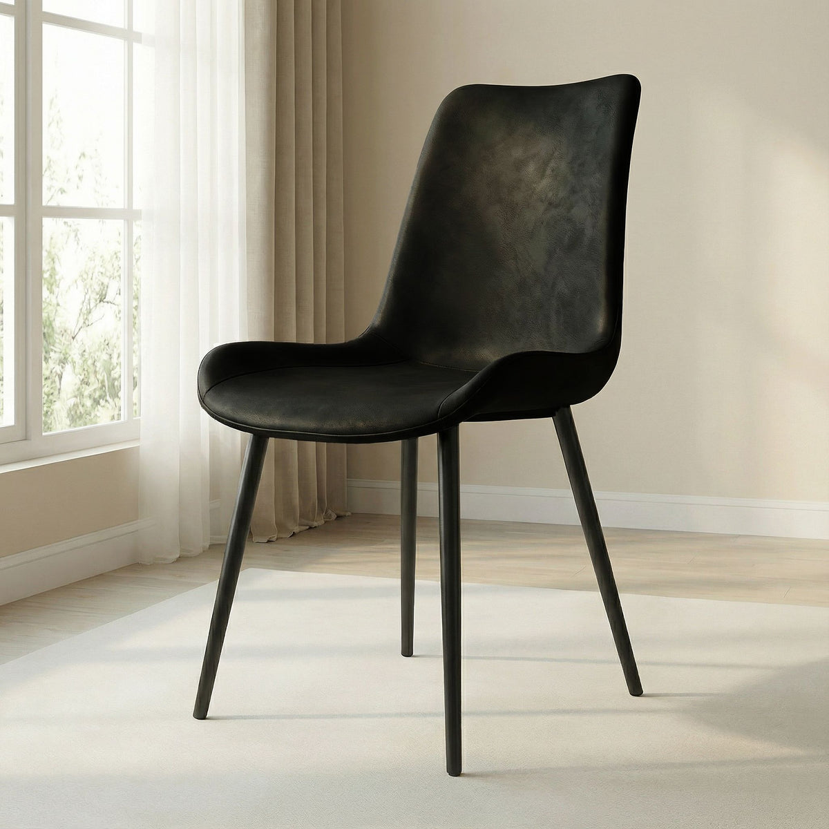 Black PU iron chair 4PCS/CTN