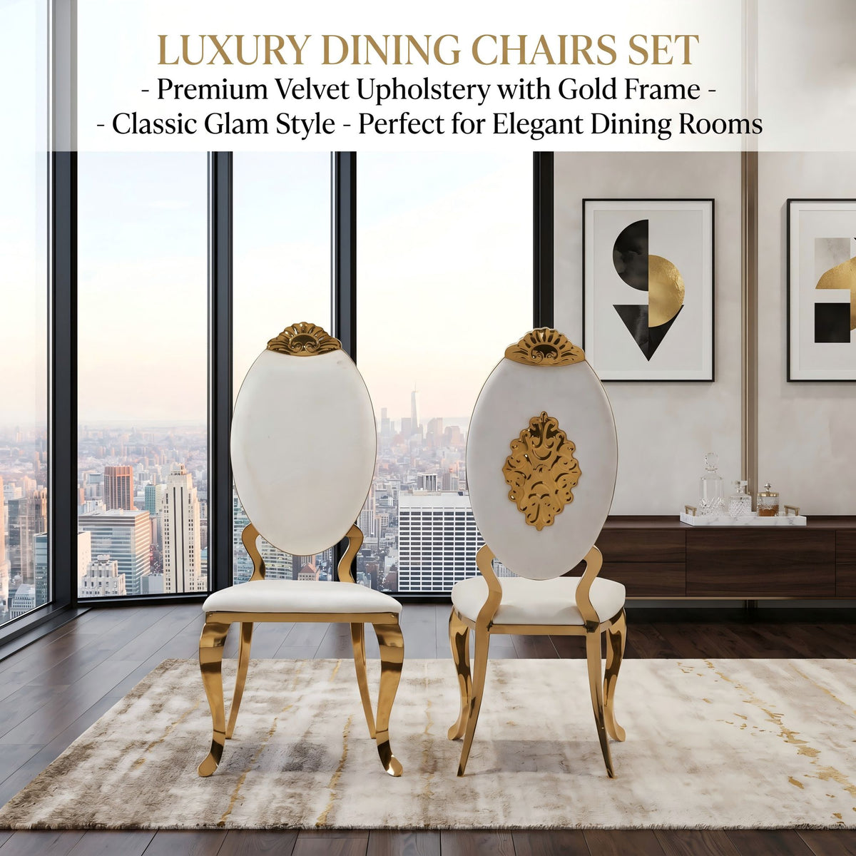 Luxury Carved Back Dining Chair,Gold/Silver 201 Stainless Steel Dining Chair 4pcs/CTN