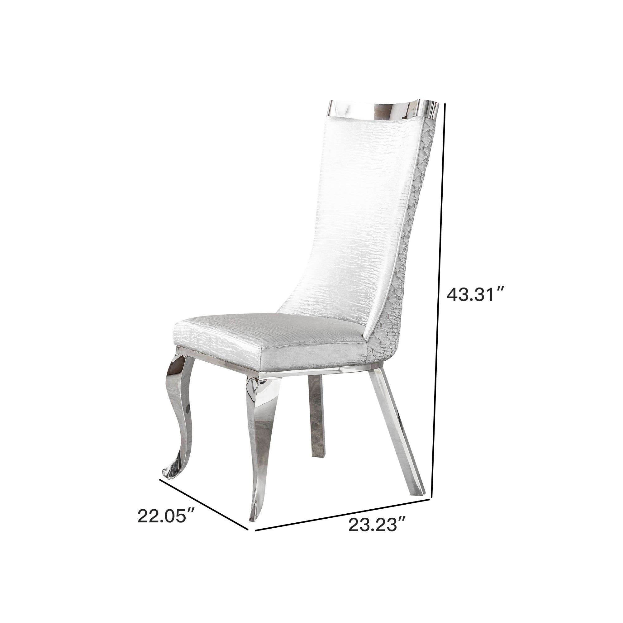Size of 201 Stainless Steel Dining Chair
