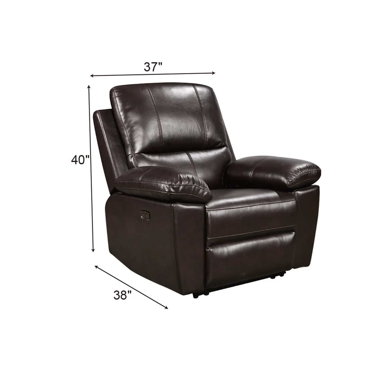 Power Reclining Sofa Set, Electric Recliner & 1-Seater Couch for Living Room