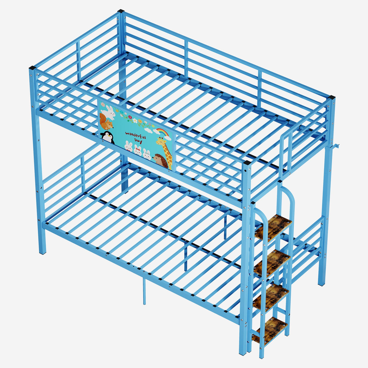 Twin Over Twin Metal Bunk Bed,Floor Bunk Bed Frame