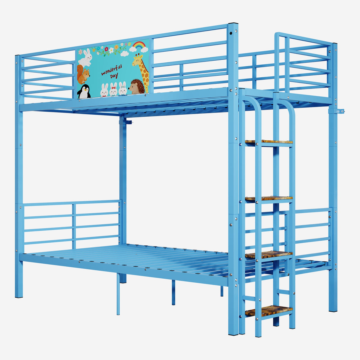 Twin Over Twin Metal Bunk Bed,Floor Bunk Bed Frame