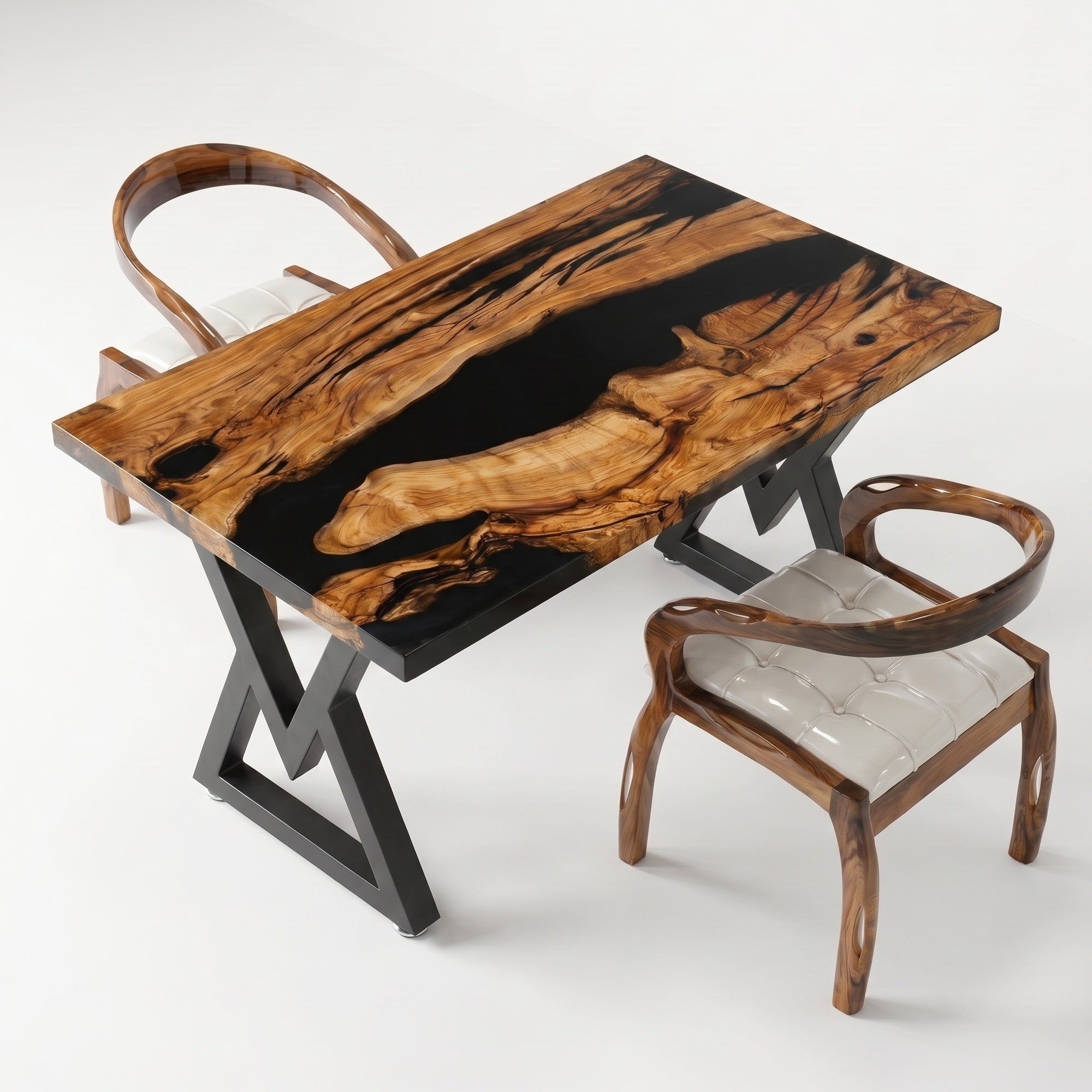 C1062 Olive Wood Resin Table