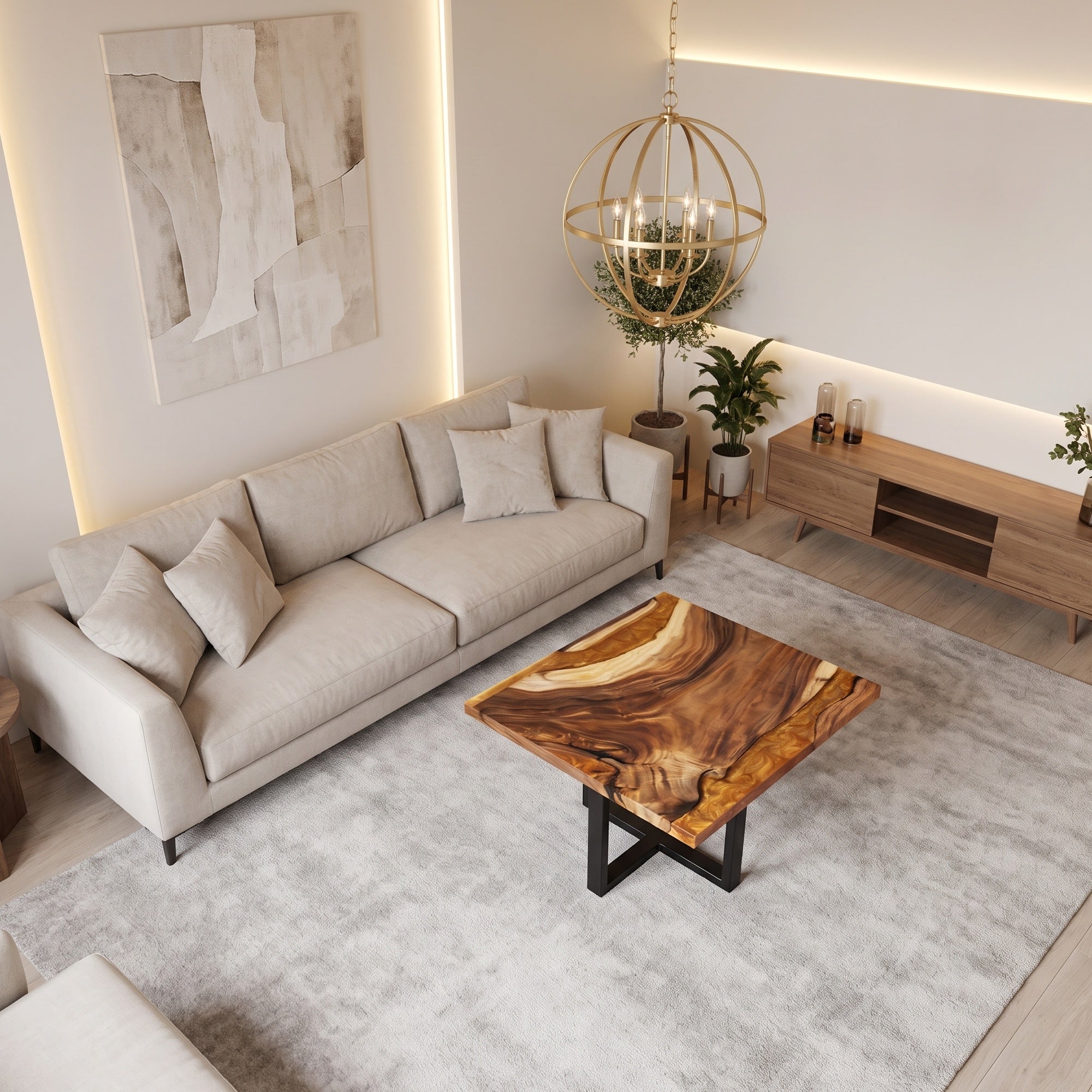C1149 Walnut Resin Table