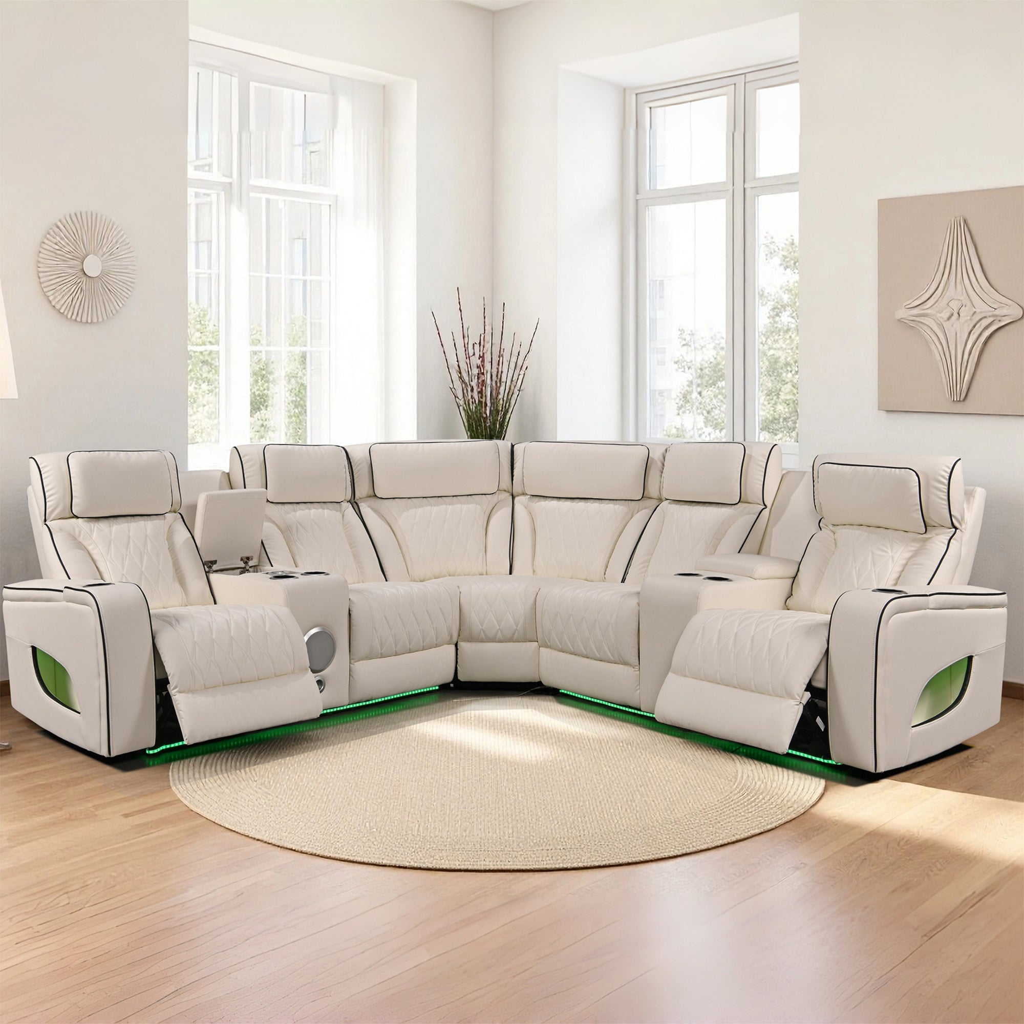 Power Recliner Sectional MC2953 White