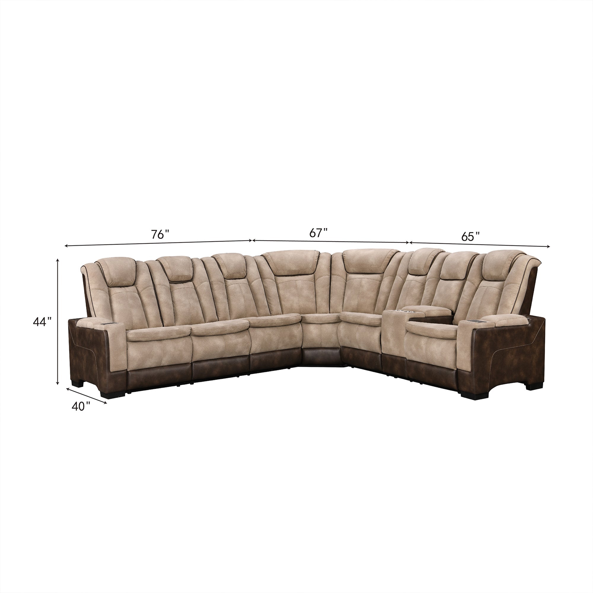 Power Recliner Sectional MC2866 Brown