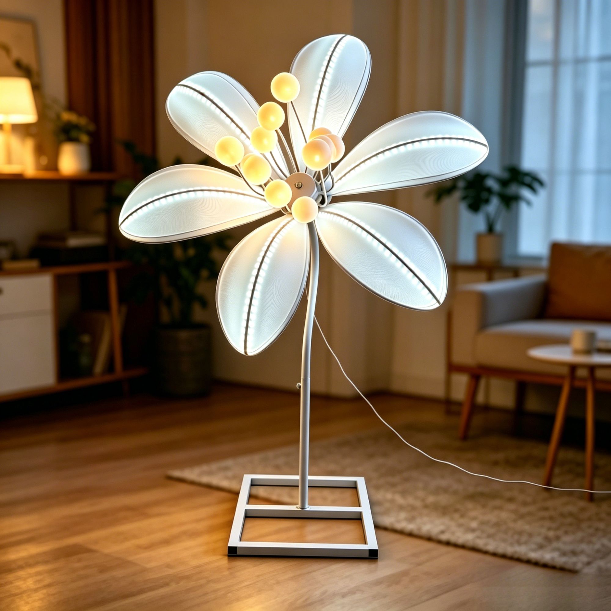 Adjustable Height LED Lily Lamp for Wedding & Home Decor