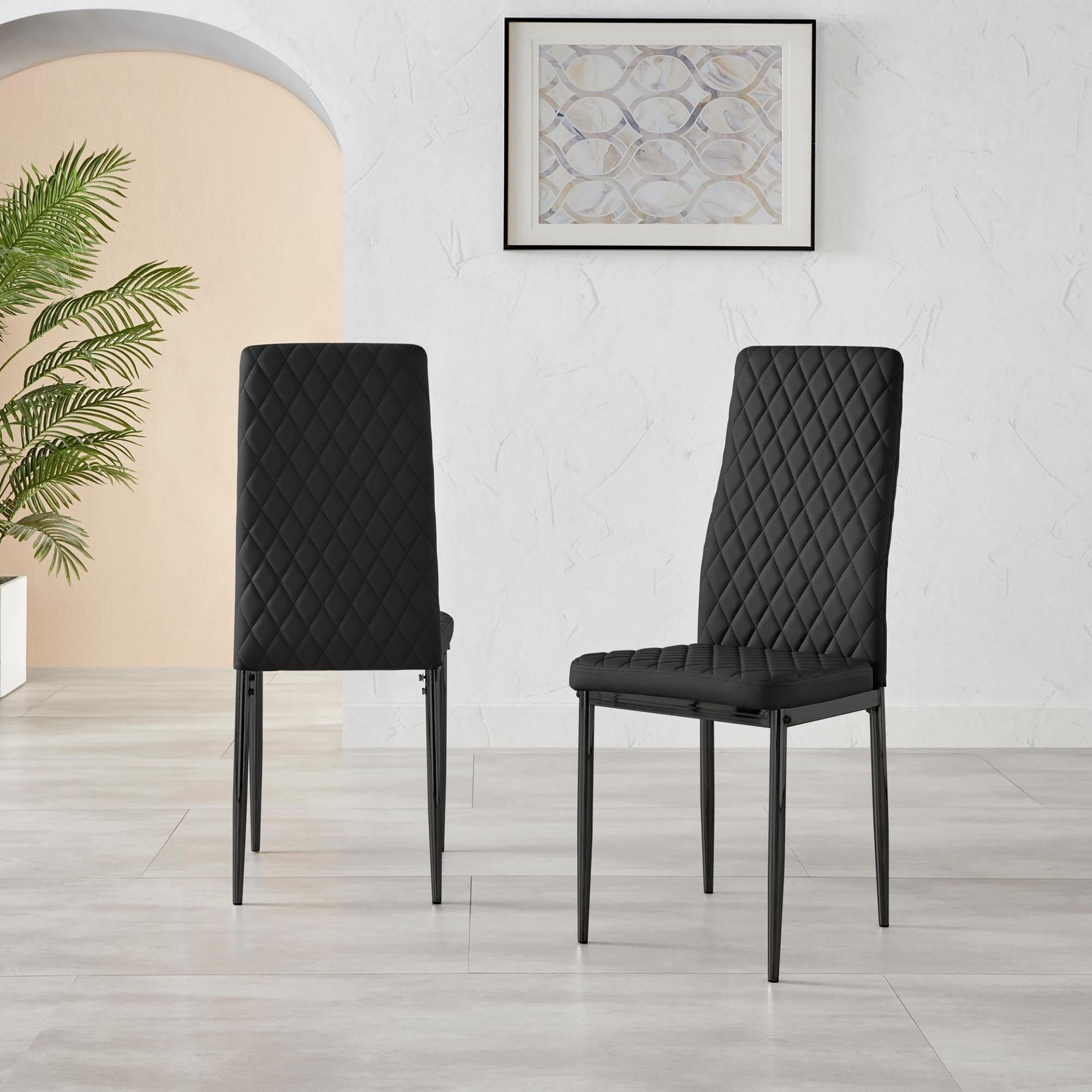Black Leather Dining Chair -4PCS/CTN-CH010