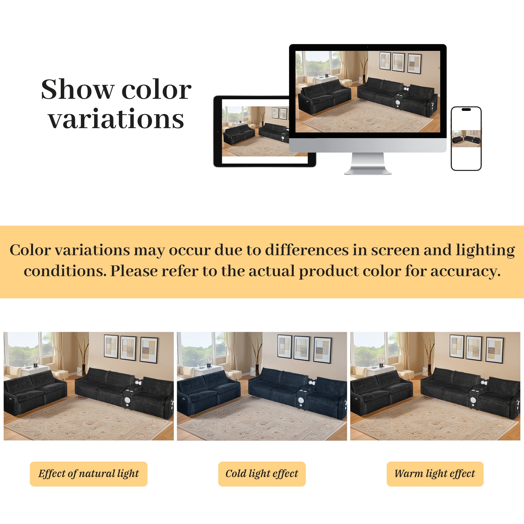 Black Electric Recliner Sofa Set