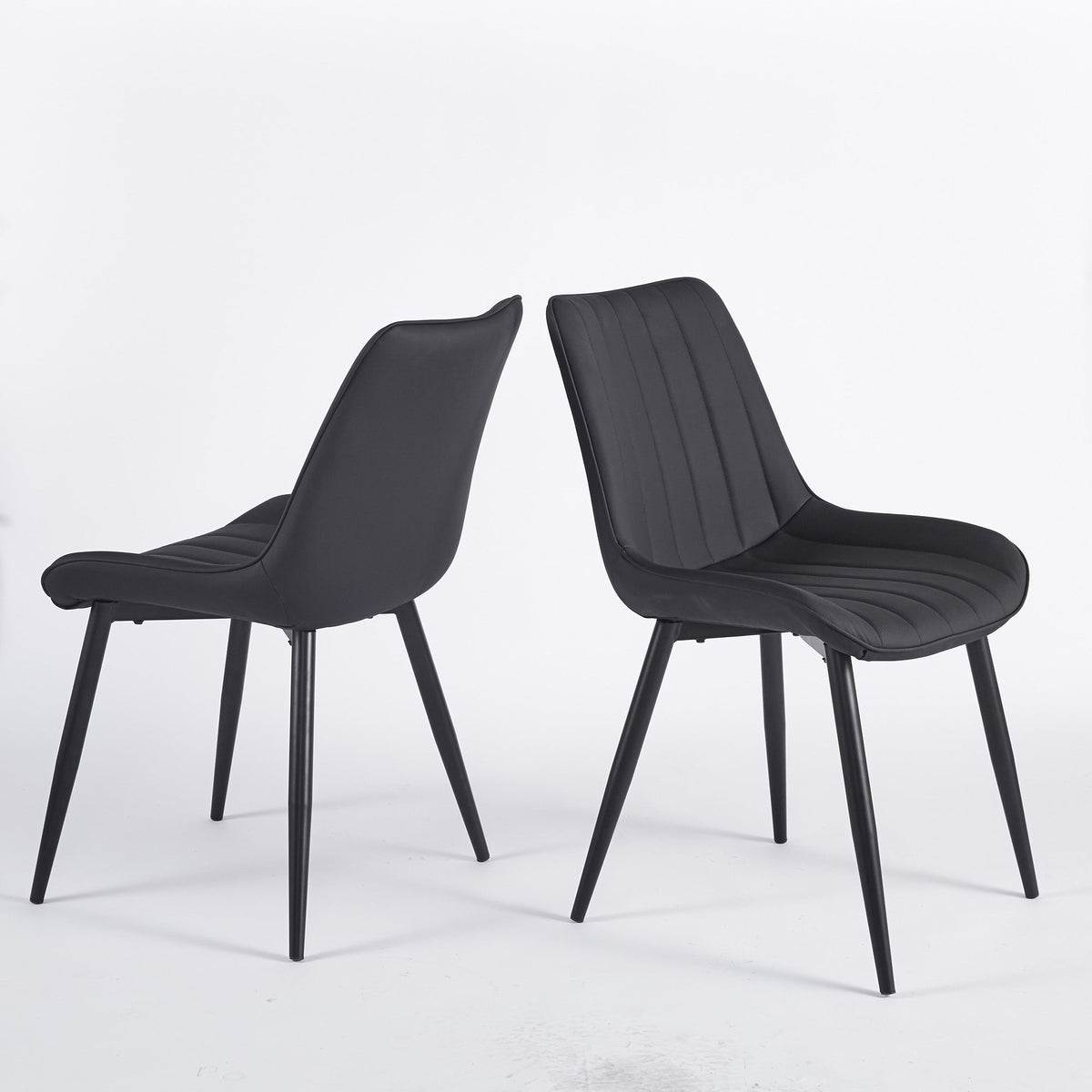 Modern Leather Dining Chairs with Metal Legs 4pCS/CTN