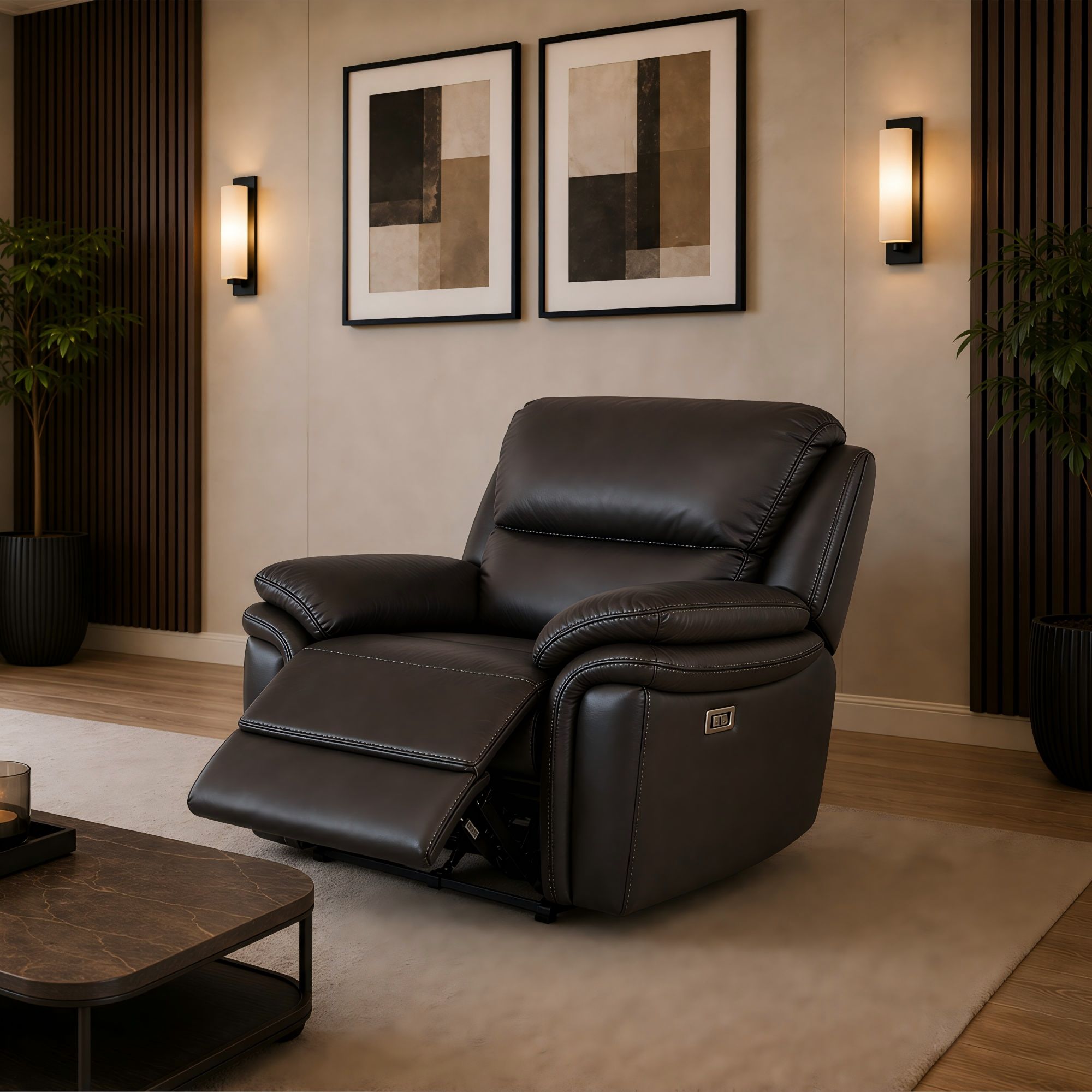 Melt Padded Backrest Faux Leather Recliner 1PP