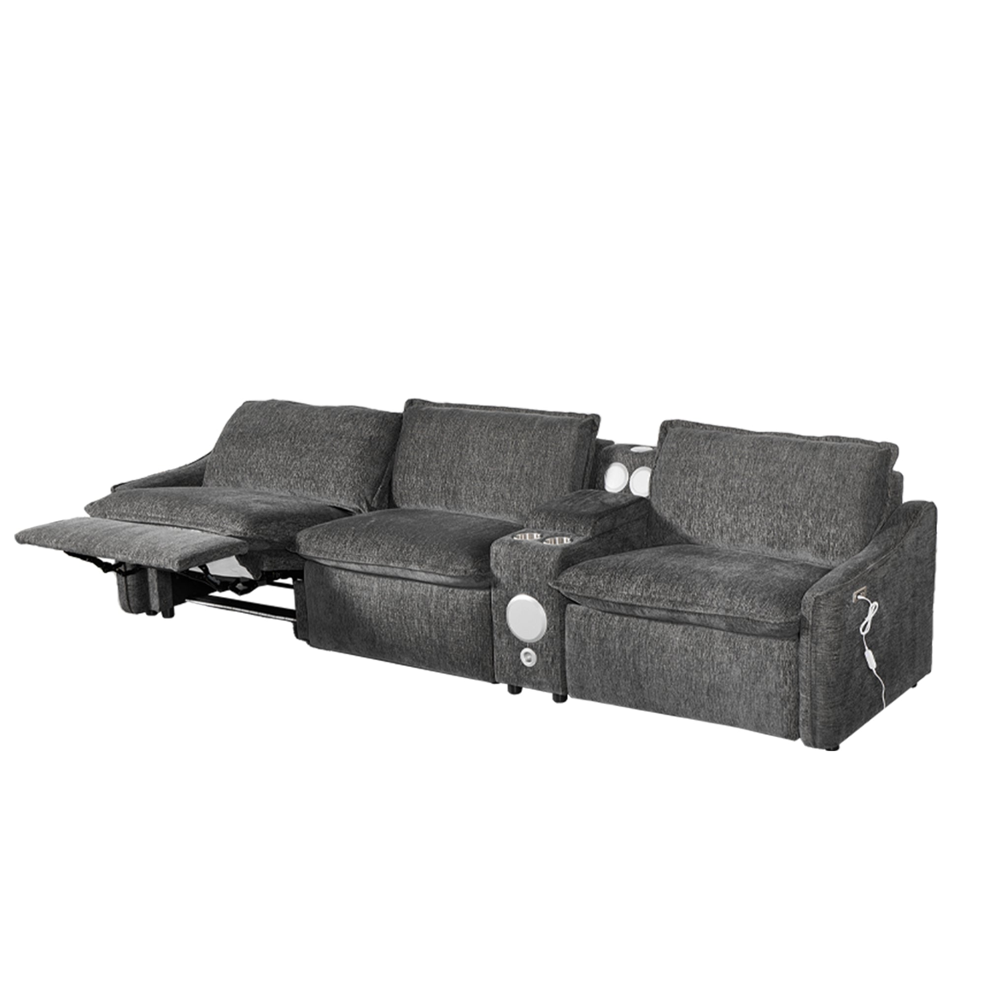 Grey Electric Recliner Sofa Set--MS908-3SET