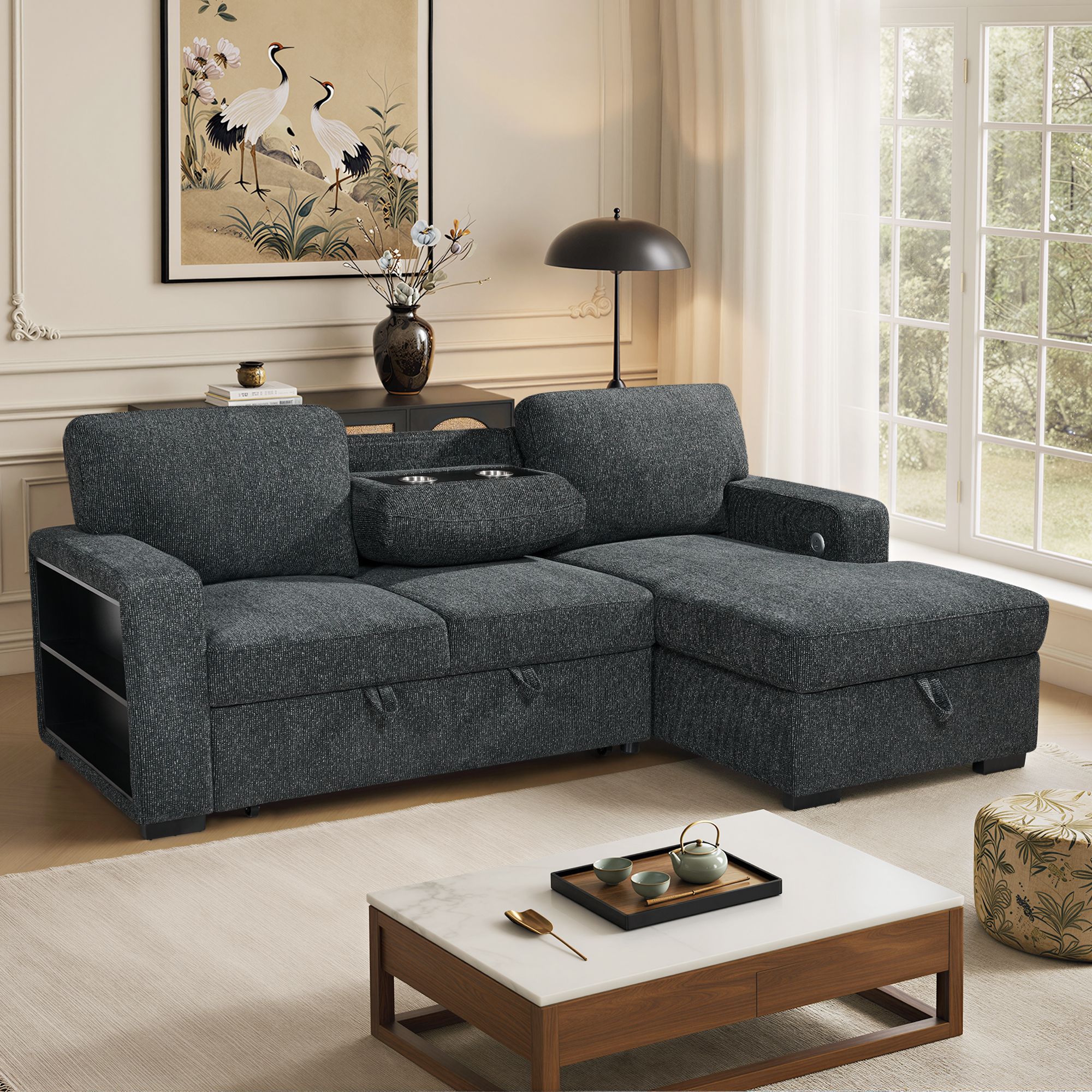 Multi- functional sofa sleeper-R3550-Black