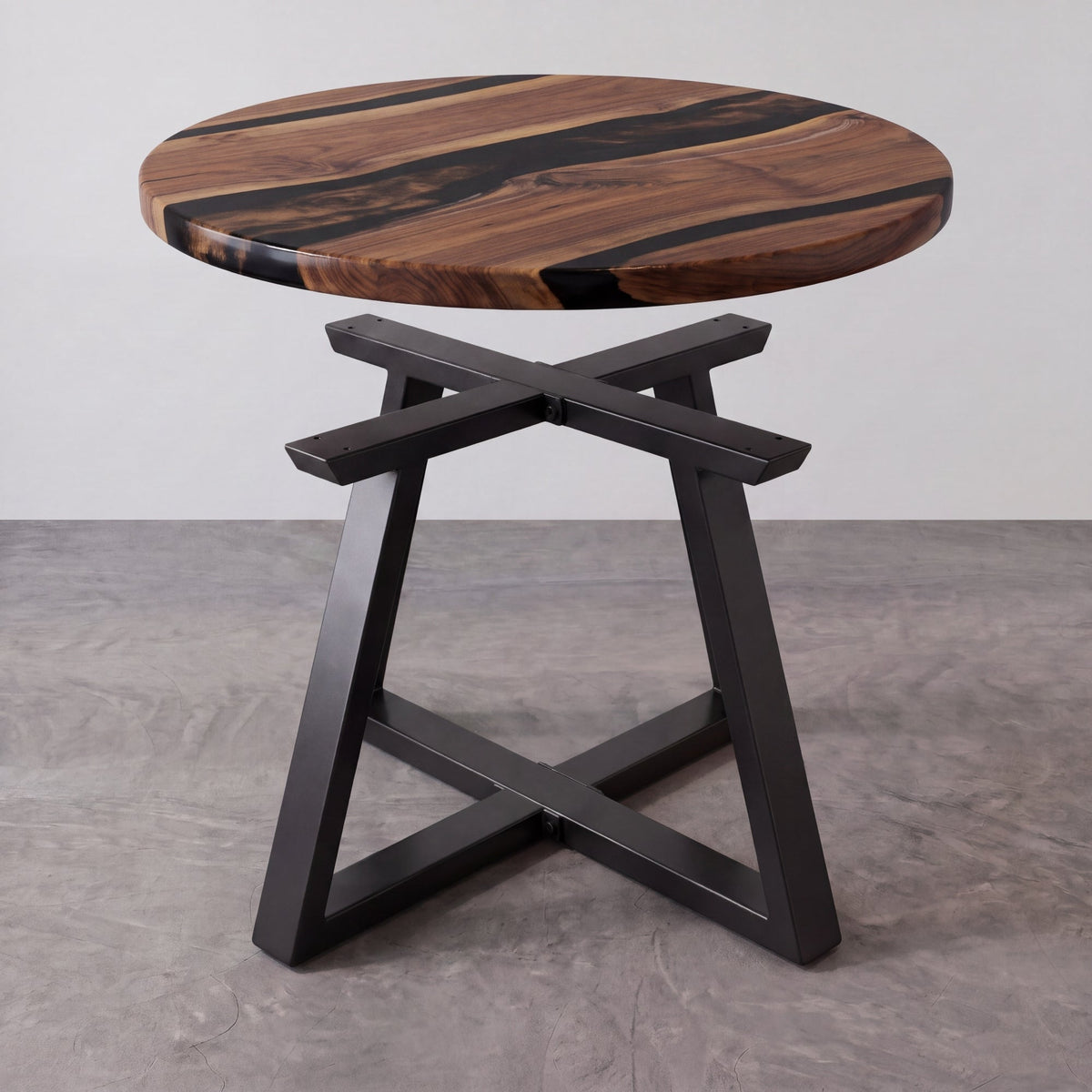 Black Carbon Steel Cross Side Table Frame-MTY0180(1pcs/CTN)