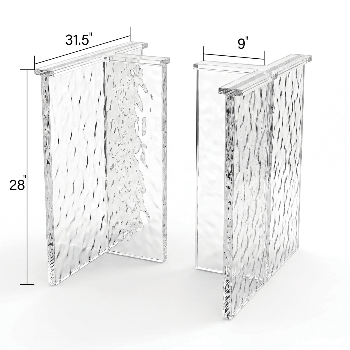 Poplar Ice Crystal Epoxy Rectangular Dining Table(Tabletop with legs)