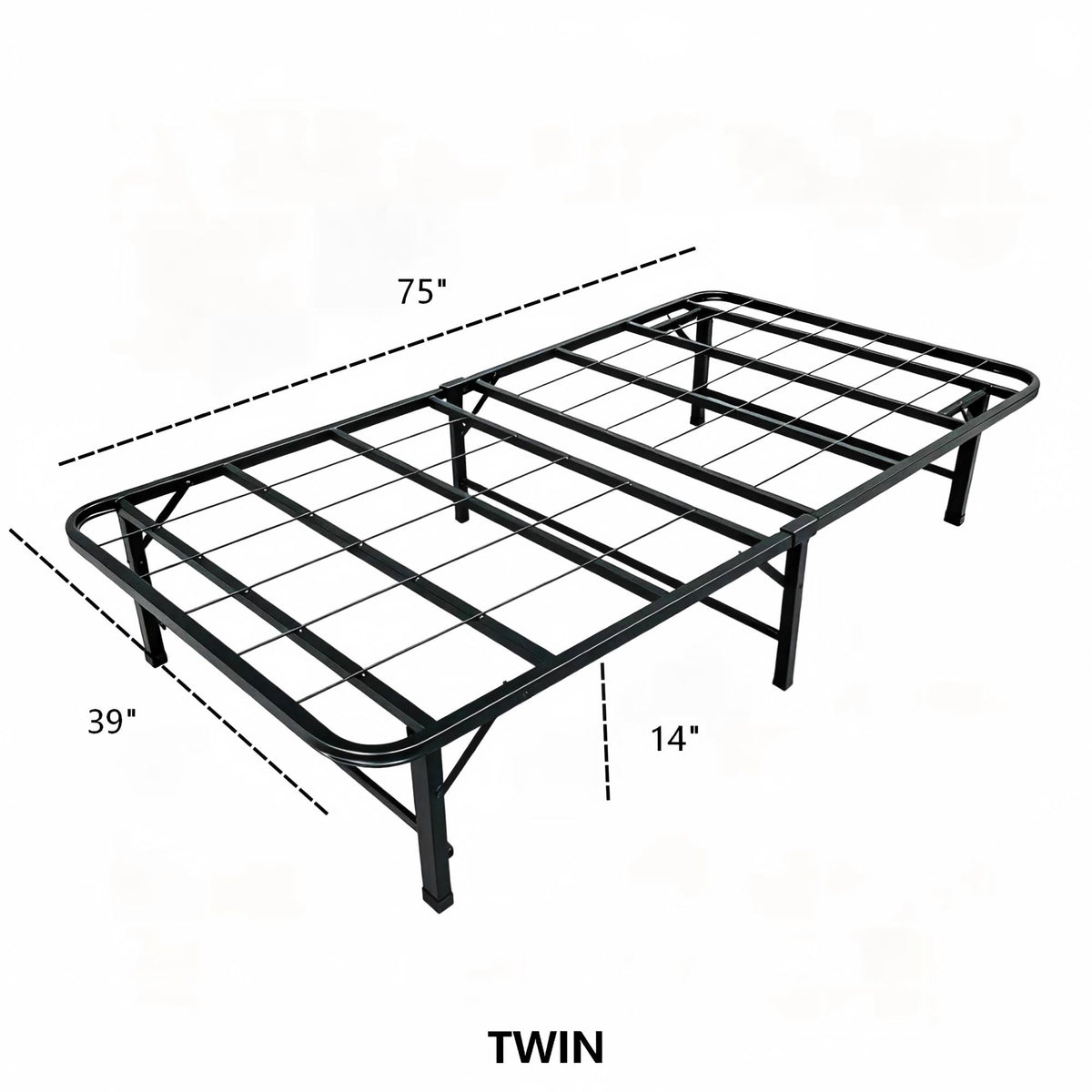 BD002-TWIN-FULL-QUEEN-Foldable Metal Bed Frame