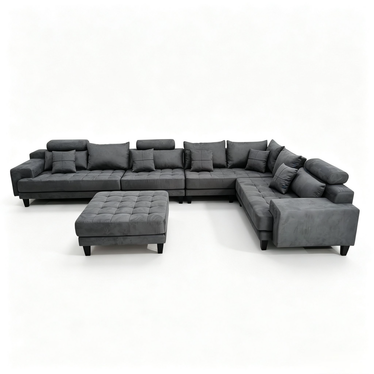 5-Piece S150DDG Modern Microfiber Reversible Sectional Fabric Sofa Set