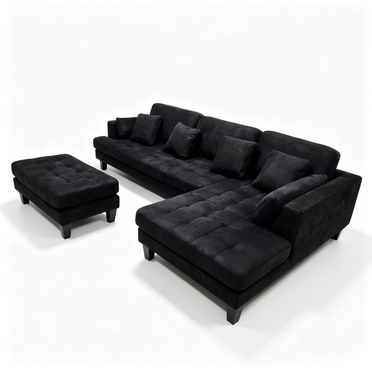 3-piece Contemporary Microfiber Fabric Sectional Couch Sofa S168