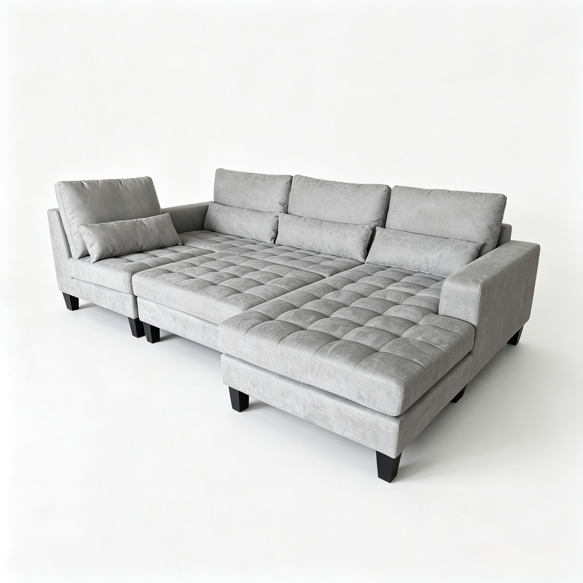 4-piece Modern High Back Microfiber Sectional Couch Sofa Set S6839R