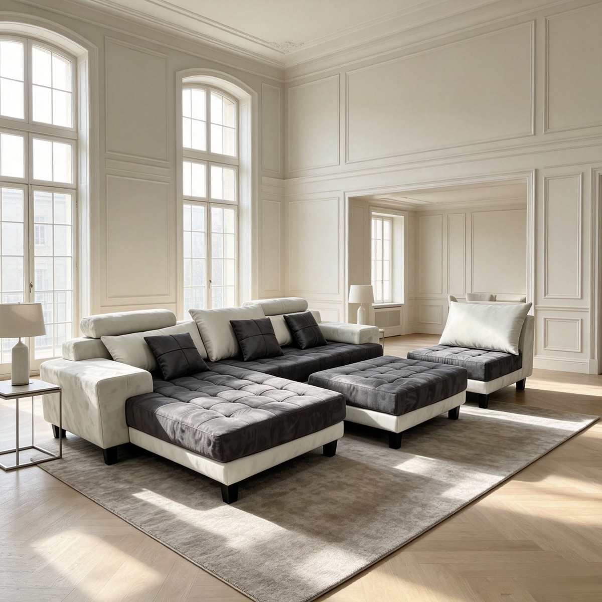 4-Piece Modular Microfiber Fabric Sectional Sofa Set S150CL