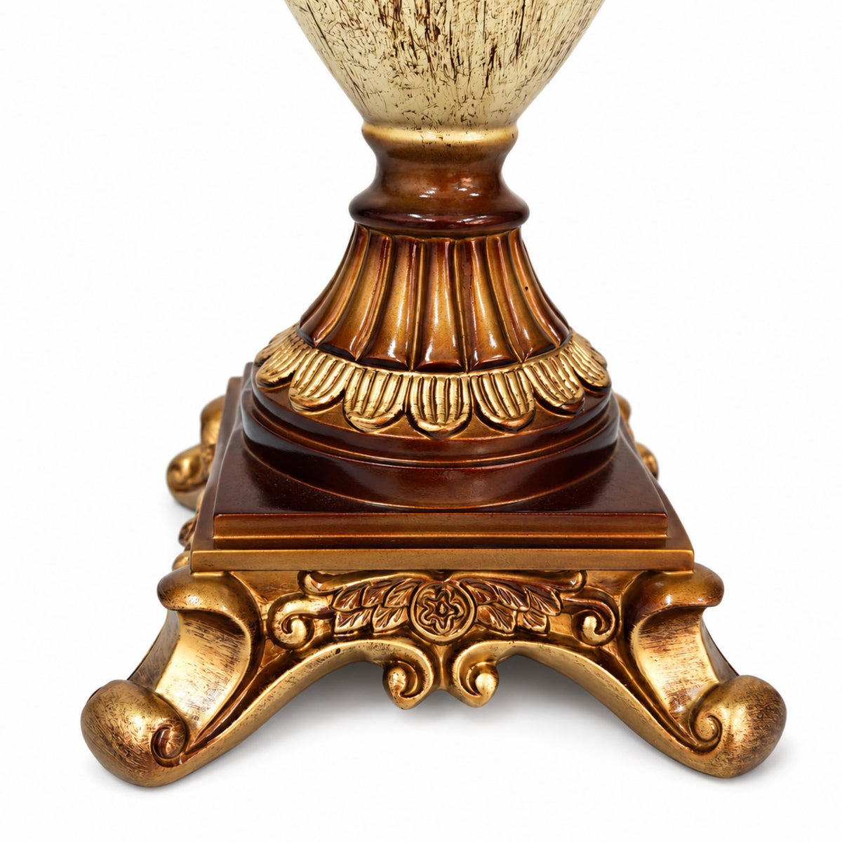 Traditional Floral Table Lamp with Beaded Fringe Shade