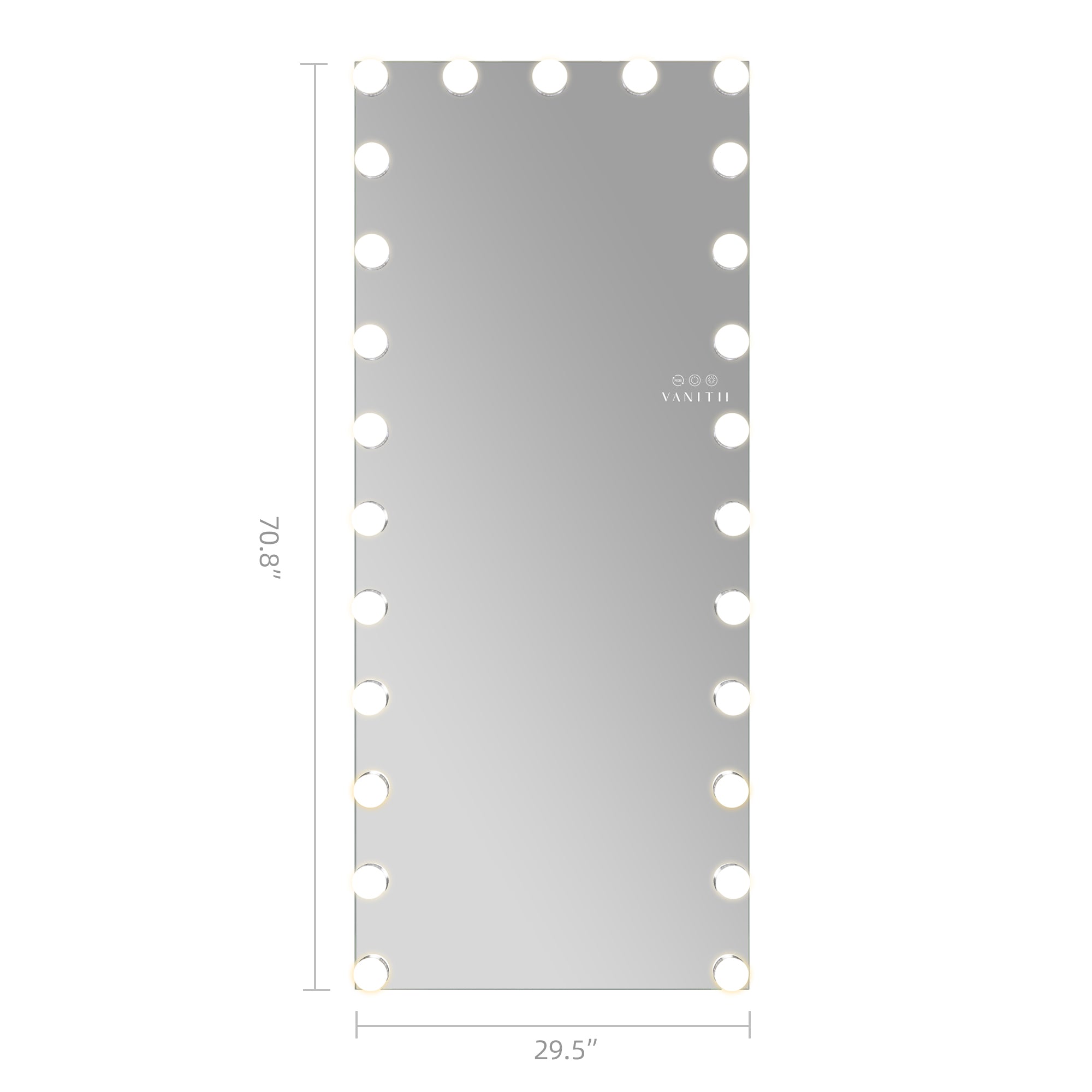 VANITII Hollywood Vanity Mirror - Full Length Vanity Mirror with RGB Lighting