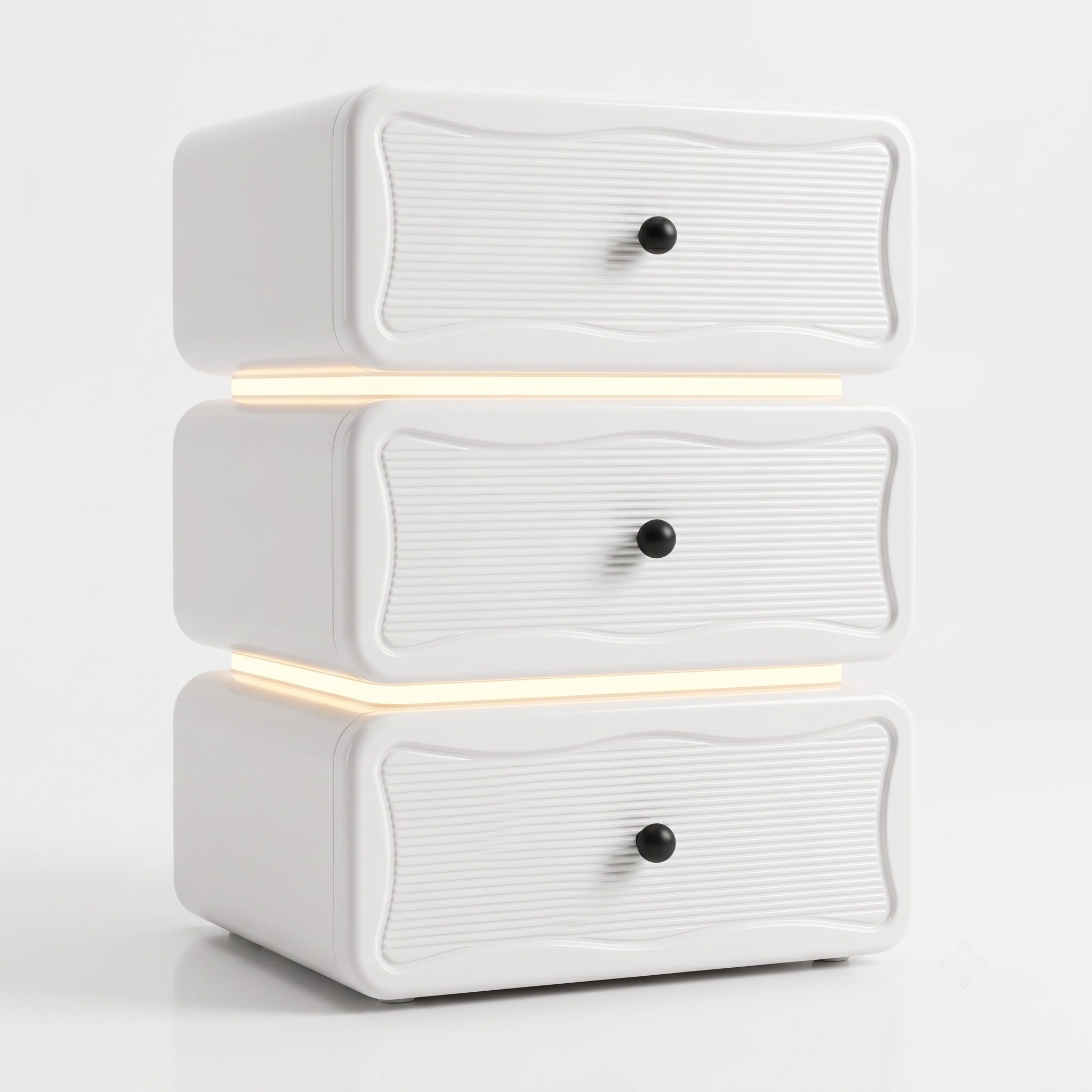 VANATII Jenny Vanity Desk Set With Movable Drawers & 18 LED Bulbs Mirror