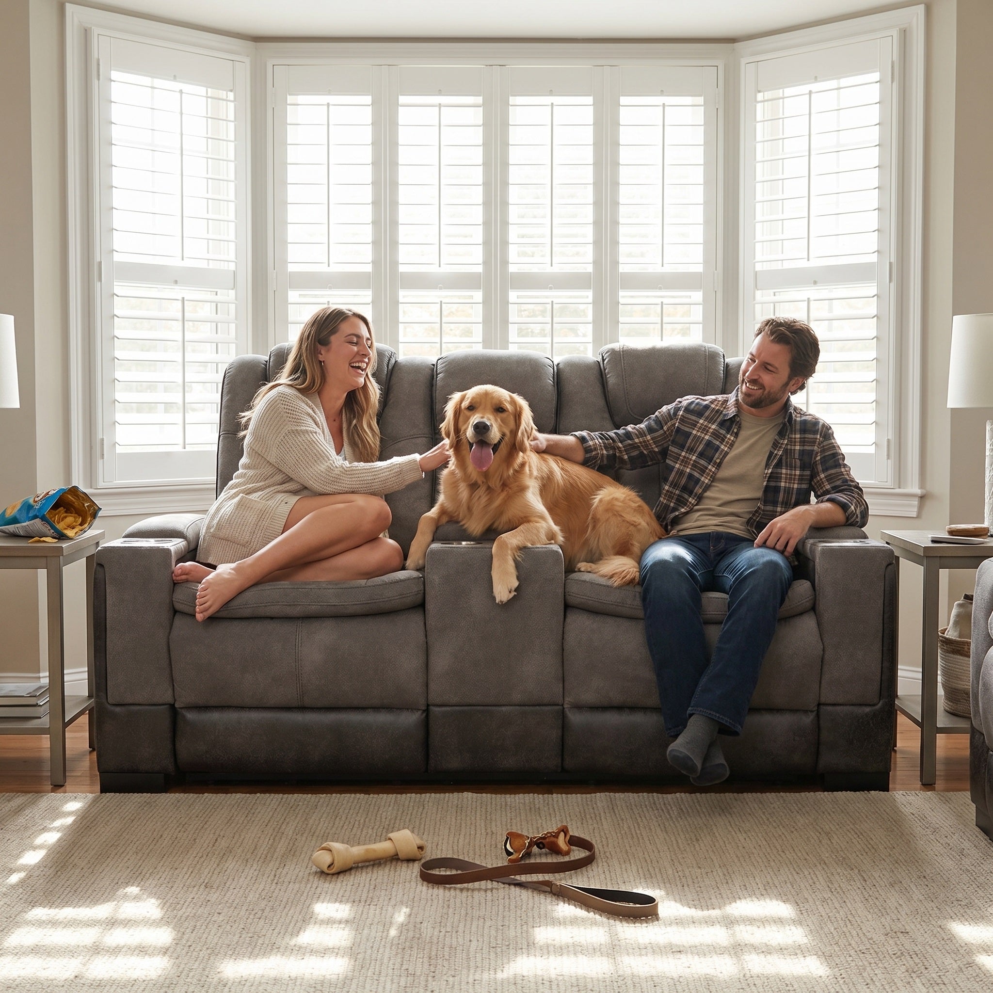 Charlie Modern Gray Power Recliner Loveseat