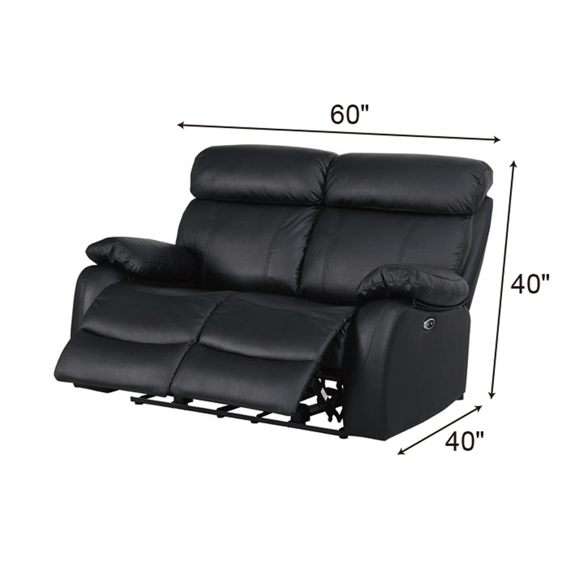 Harry Black Power Motion Loveseat