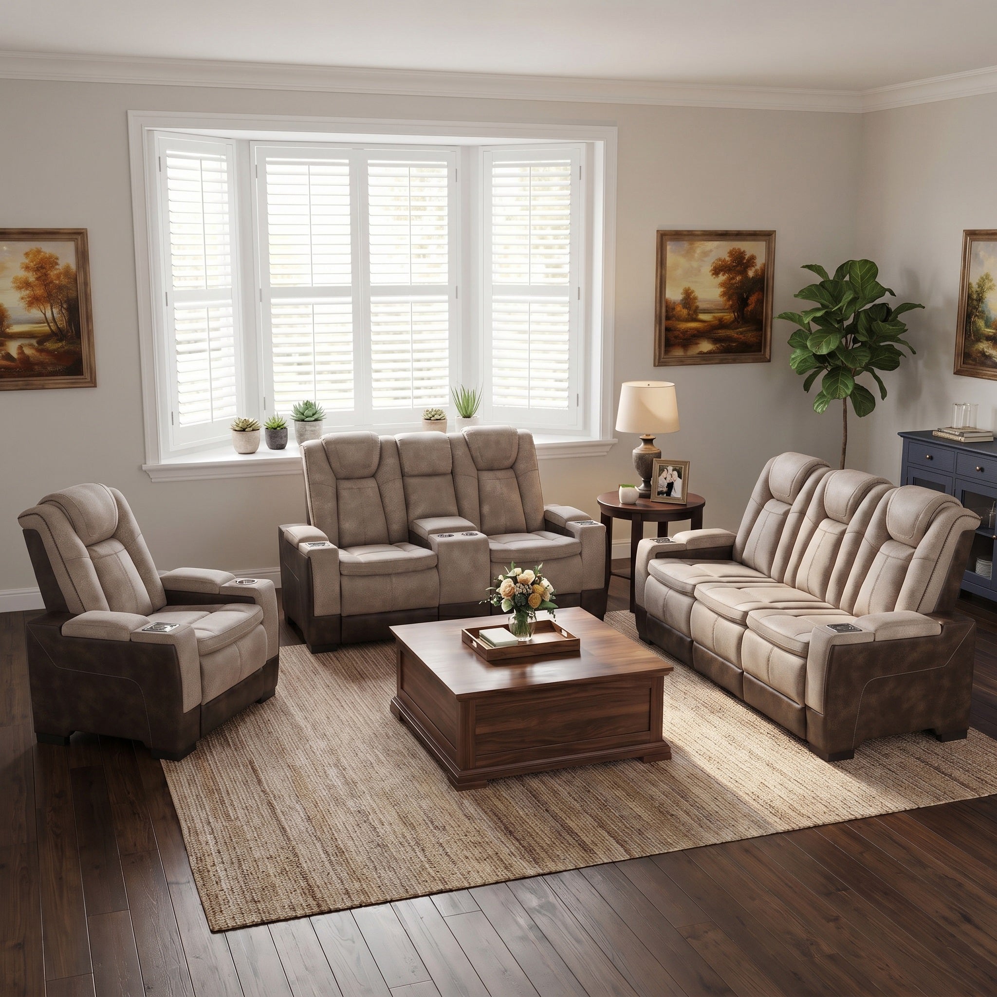 Charlie Brown Power Recliner Sofa & Loveseat & Chair
