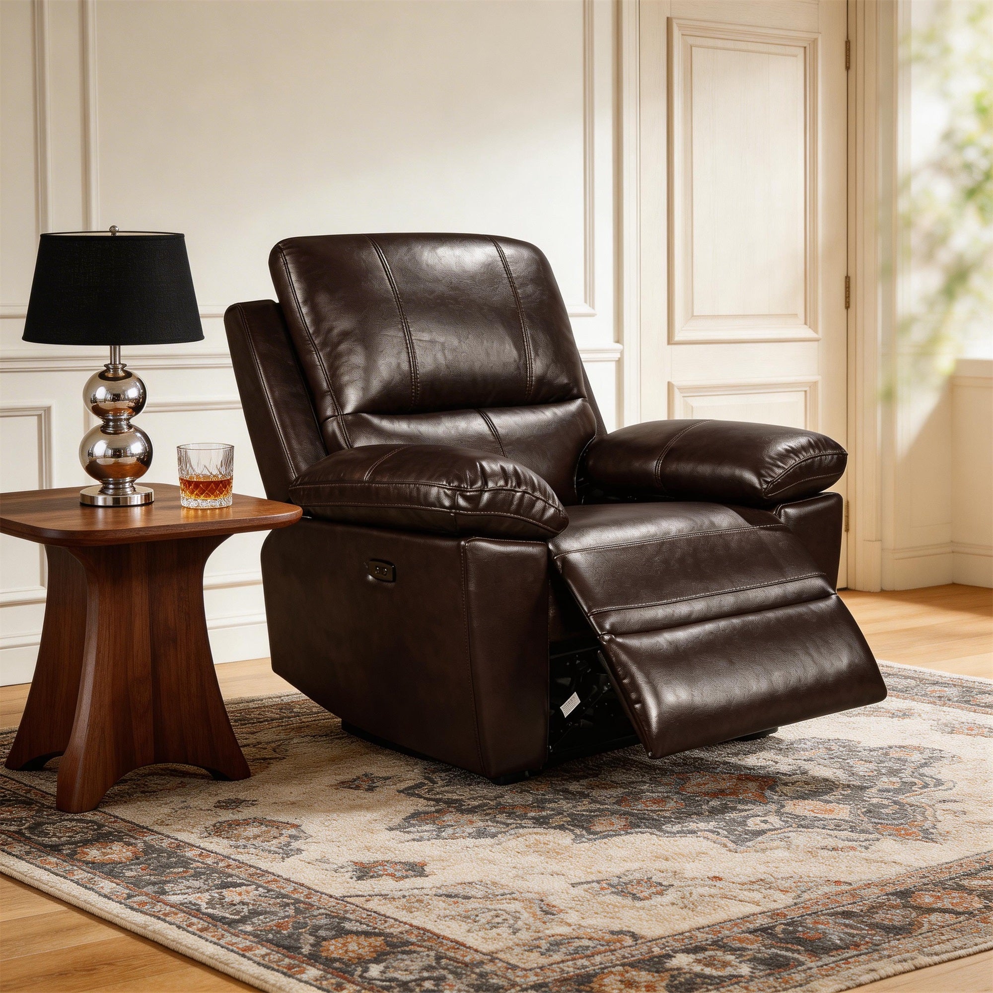 Power Reclining Sofa Set, Electric Recliner & 1-Seater Couch for Living Room