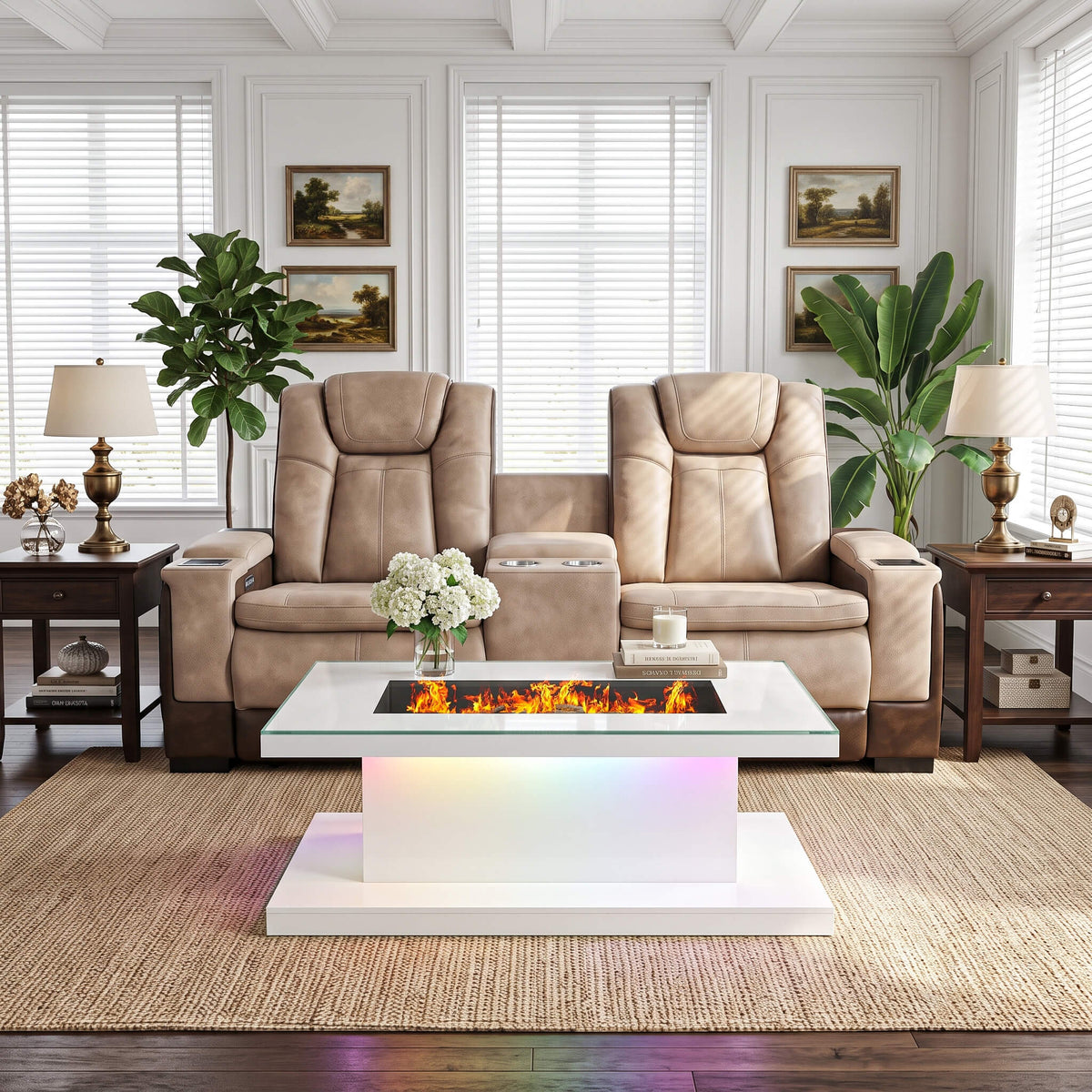 Kelly Coffee Table with Realistic Flame Effect