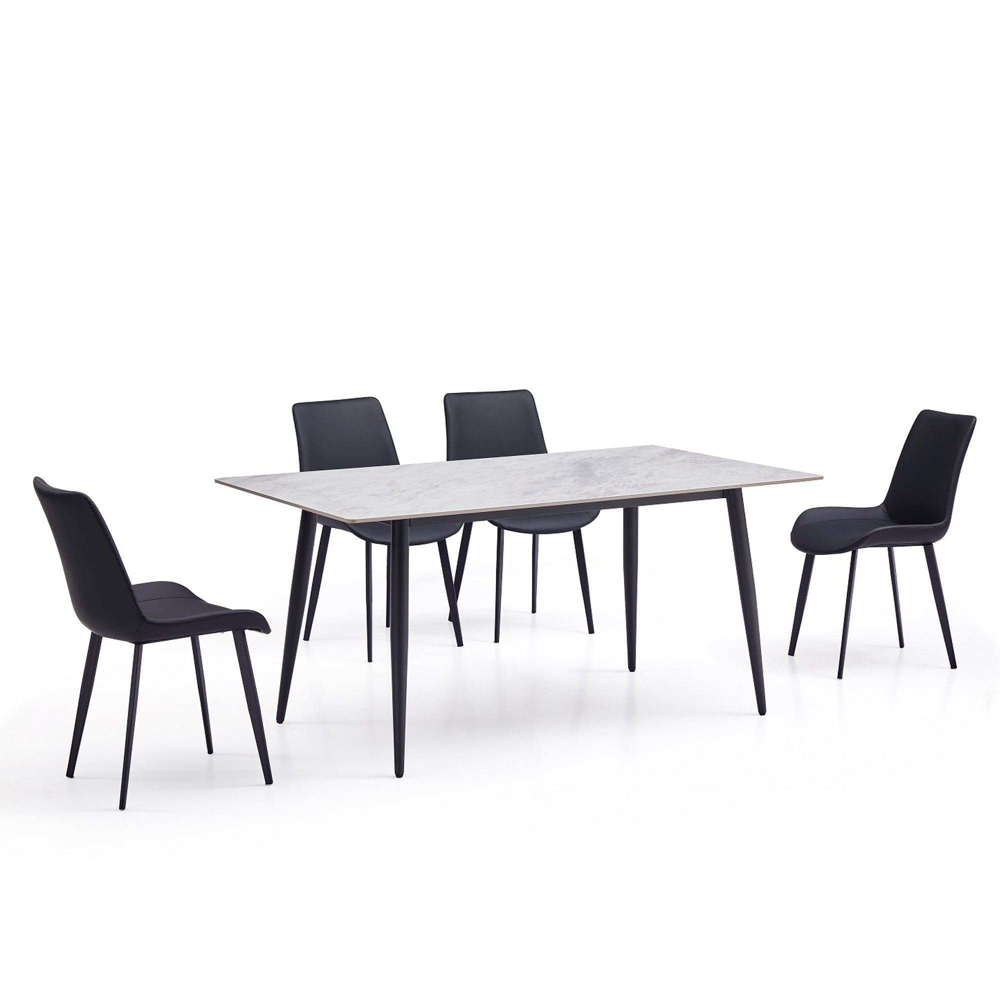 Black Stainless Steel Base Dining table (B0002-140)