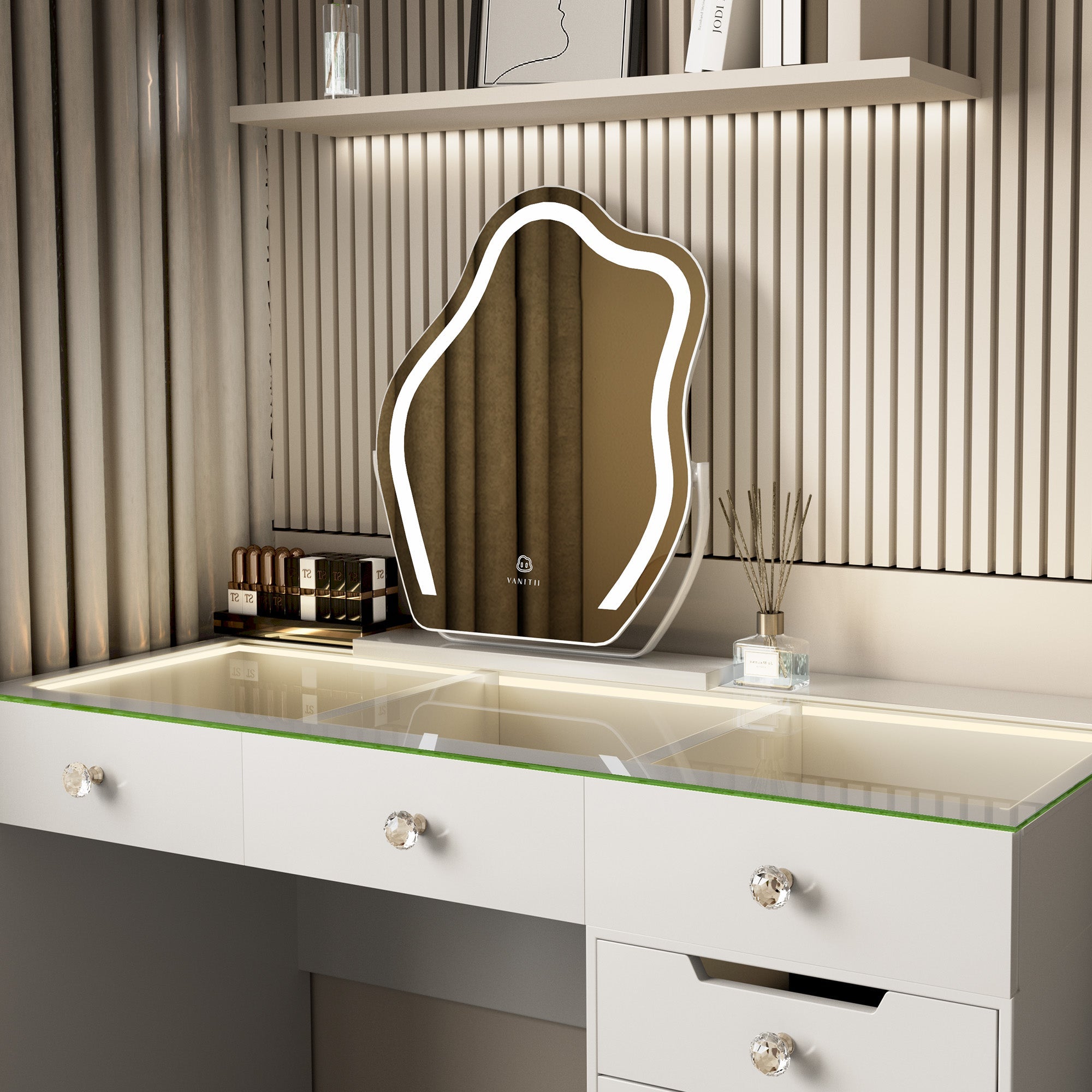 VANITII Hollywood Vanity Mirror Cloud LED Mirror with Bluetooth Speaker