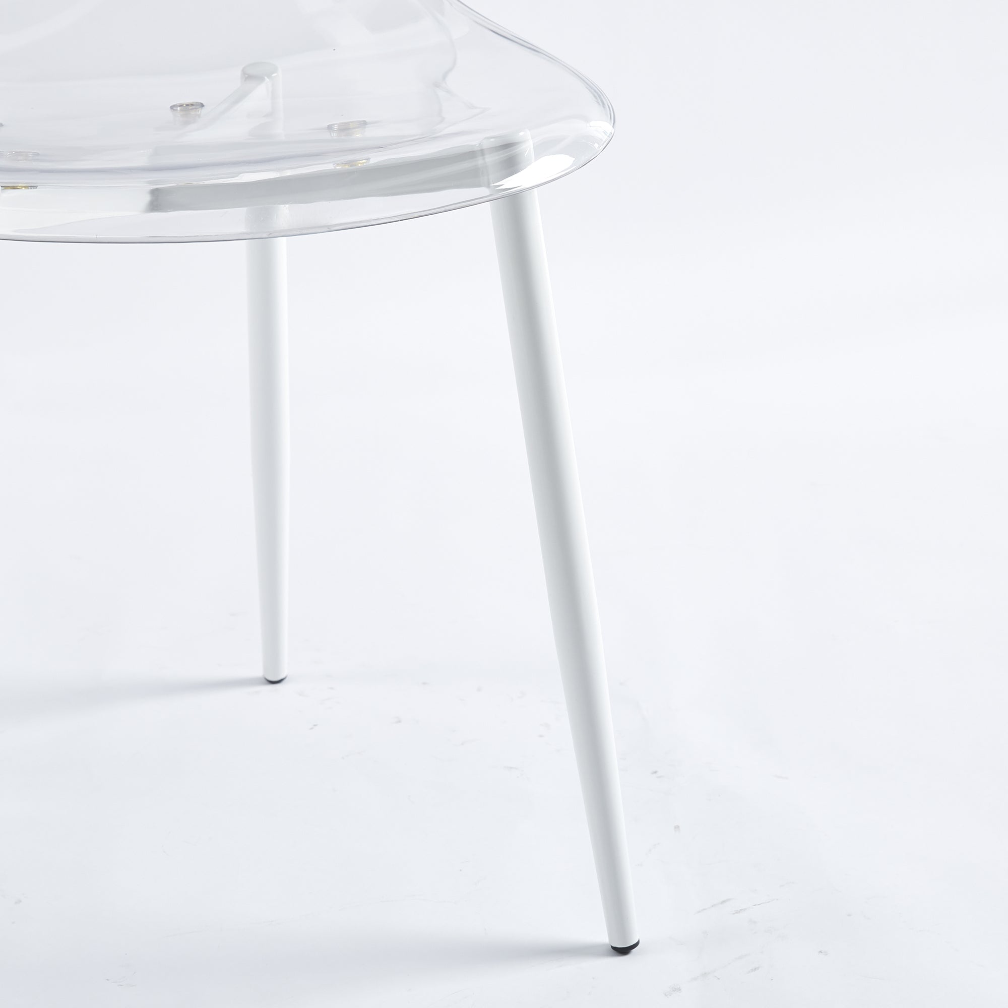 Clear Acrylic Accent Side Chairs w/ Metal Legs for Dining/Kitchen/Living Room