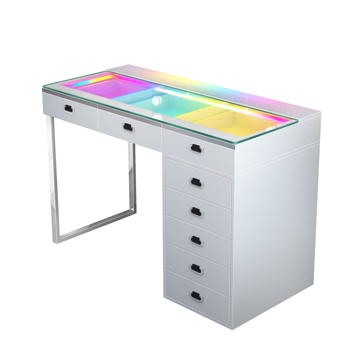 VANITII Chelsea Vanity Desk With 8 Storage Drawers