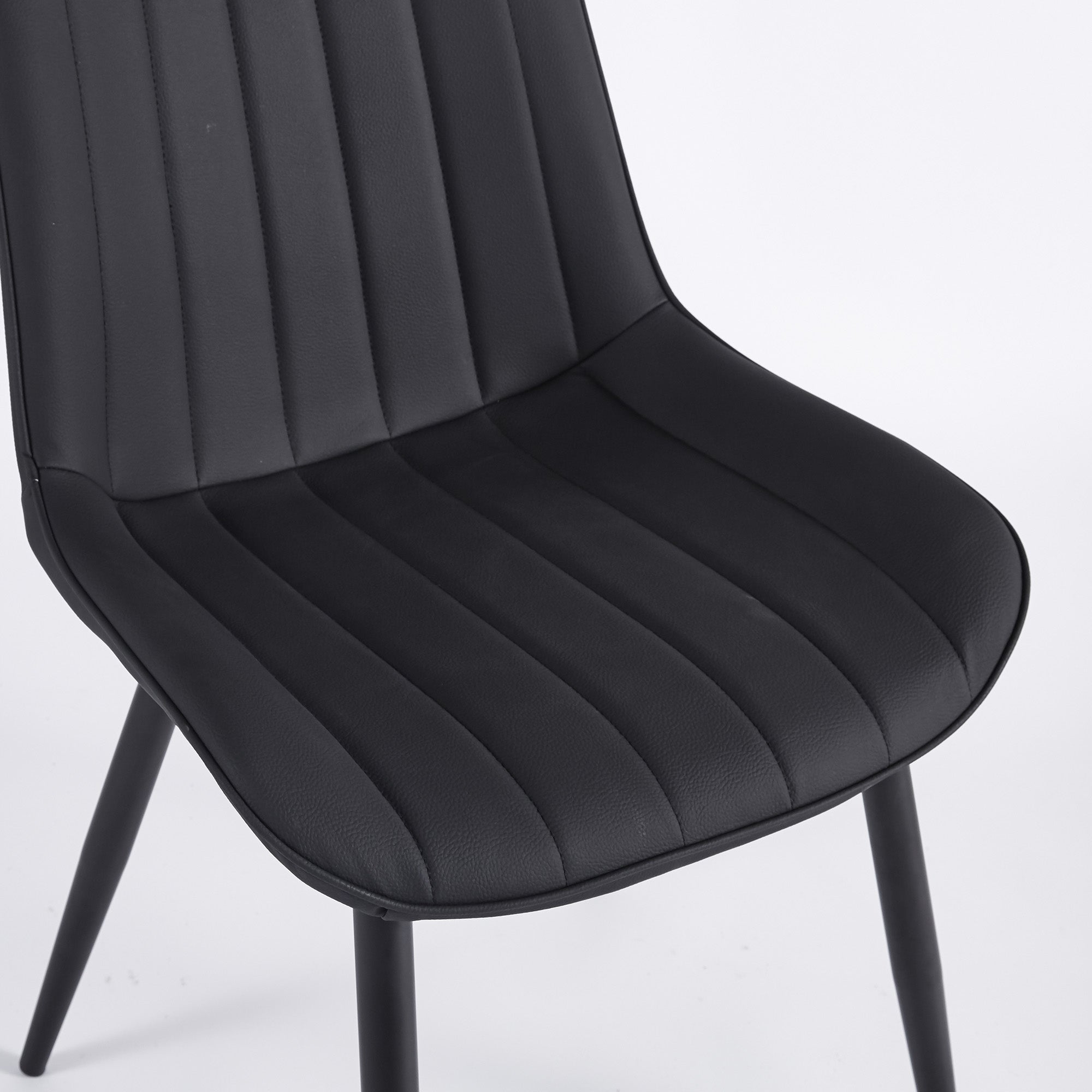 Modern Leather Dining Chairs with Metal Legs 4pCS/CTN